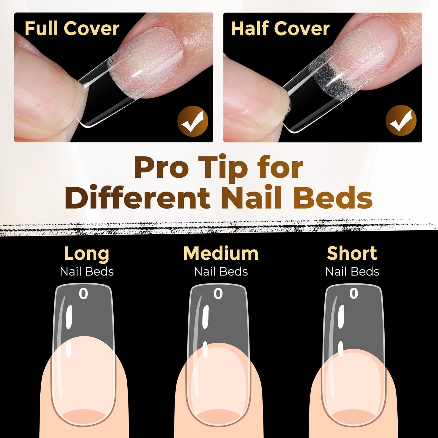 UNA GELLA Square Fake Nails, 504pcs Gel Nail Tips Clear Press on Nails Pre-shape for Full Cover Square Nails French False Nails For Nail Extension Nail Art Home DIY 12 Sizes False Gelly Tips