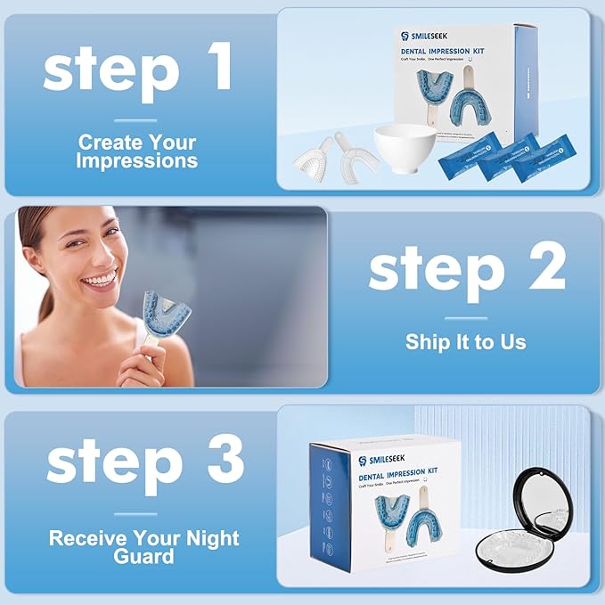 Custom Clear Mouth Guard for Nighttime Teeth Grinding & Clenching – Comfortable Night Guard for Adults & Teens, BPA-Free Bite Guard for Sleep