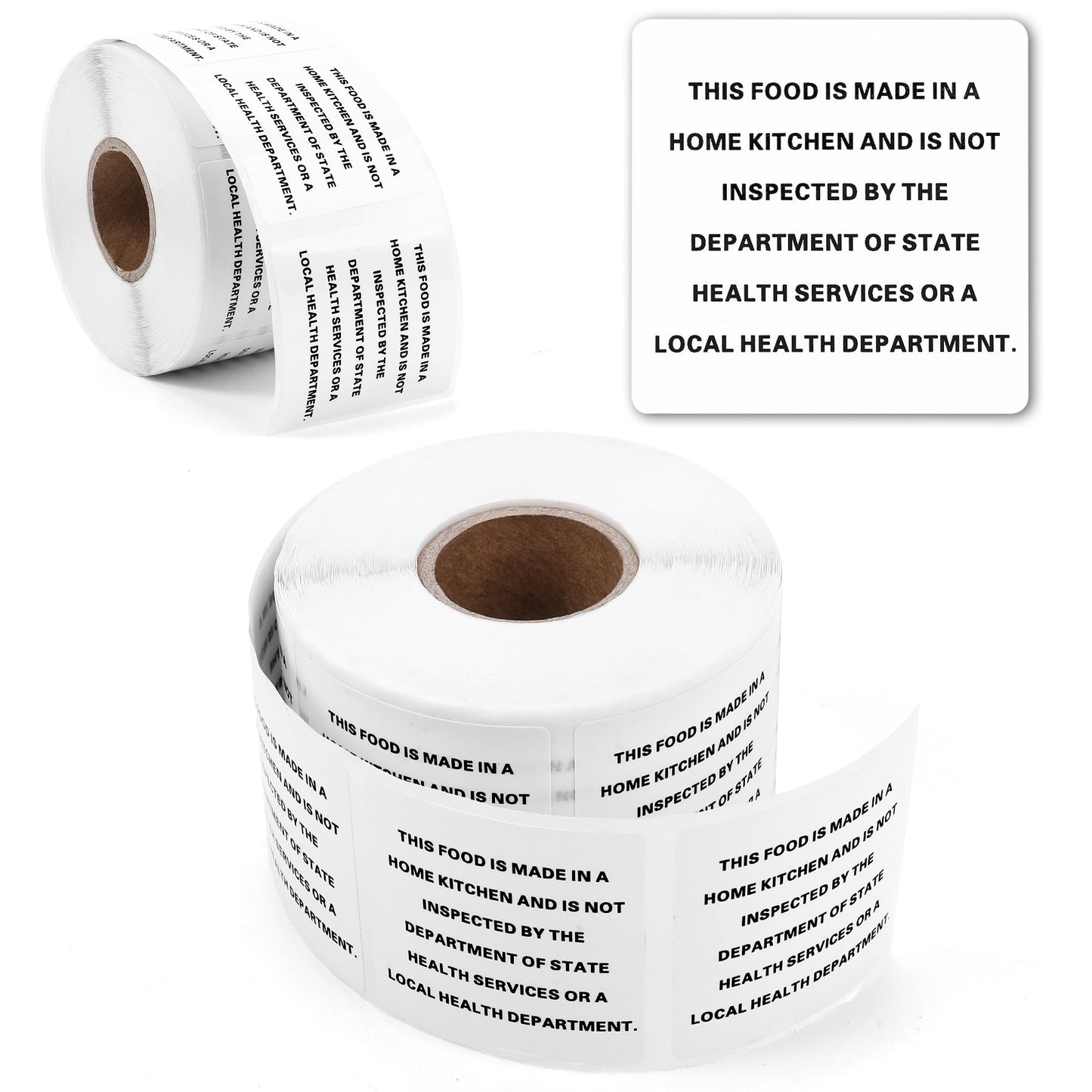 Kogcmeetl 500 Count Cottage Food Law Labels Stickers, 1.5 x 1.5 Inch Home Made Stickers Labels, Ingredients Labels Stickers for Home Kitchen