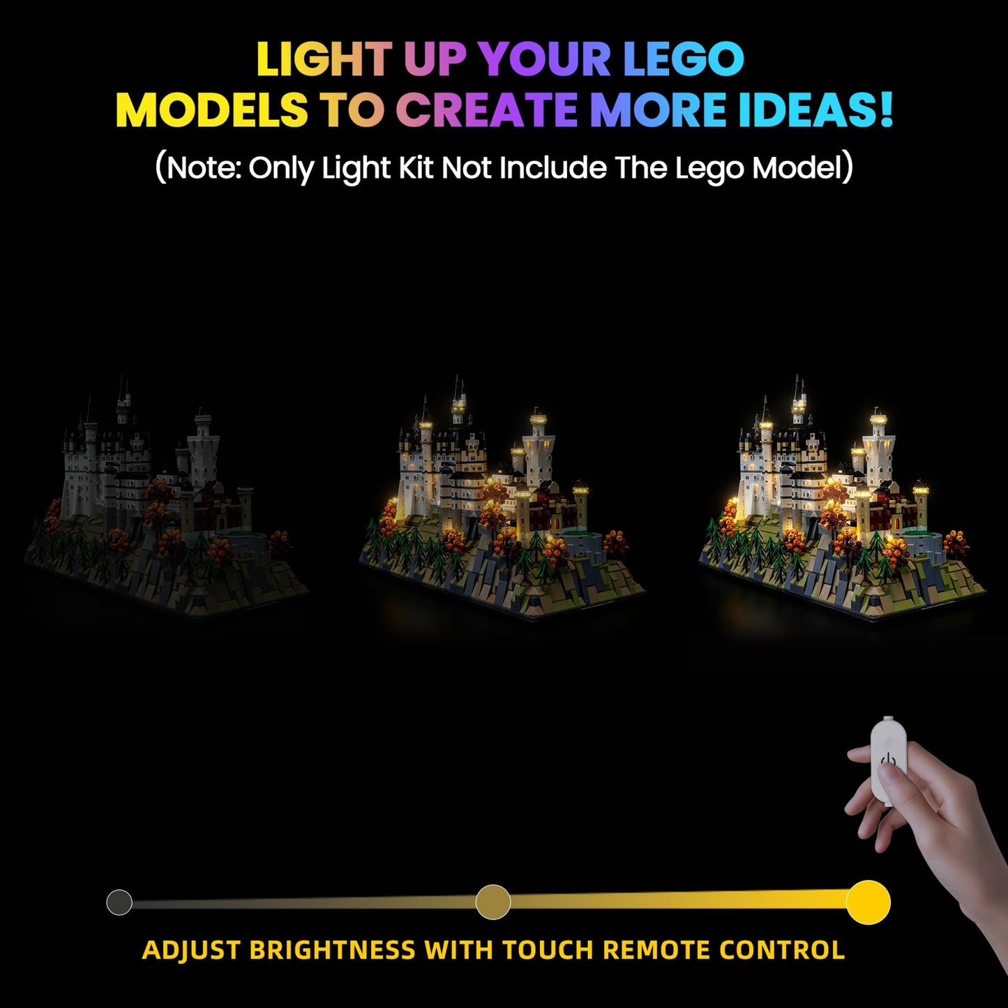 Hilighting Upgraded Led Light Kit Compatible with Lego Architecture Neuschwanstein Castle Building Set, Lights Decoration Compatible with Lego 21063, Gift for Architecture Fan (Model Not Included)