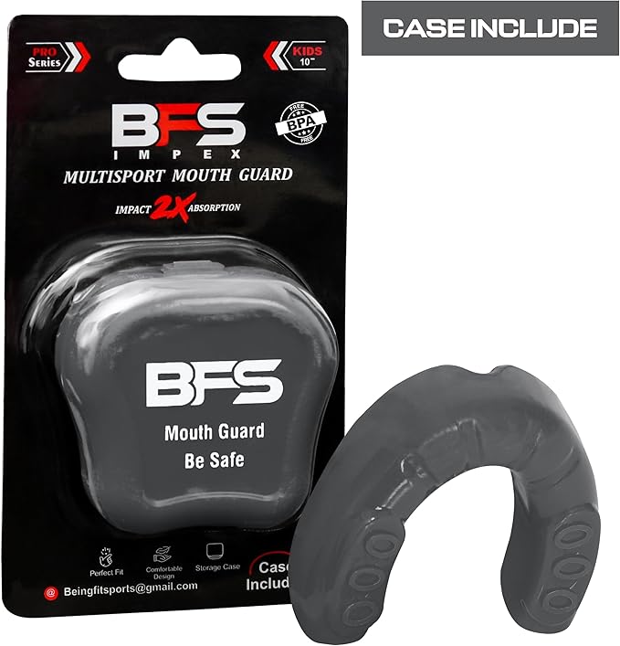 Sports Mouth Guard for Kids,Youth,Boys,Girls,Child Teen Mouthguard with Case (BPA Free) for Boxing, Martial Arts,MMA Karate,Lacrosse,Football,Soccer and All Contact Sports (Silver)
