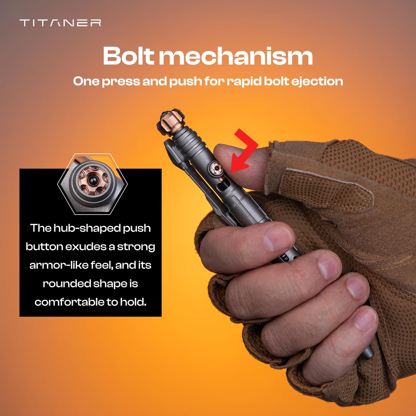 Titaner Barrel X the Titanium Tactical Bolt Action Pen - EDC Pen with 30s Meditation Gyro, Ceramic Attack Head, G2 Refill Compatible,Assemblable 16 Glow Slots for Stress Relief & Outdoor Survival