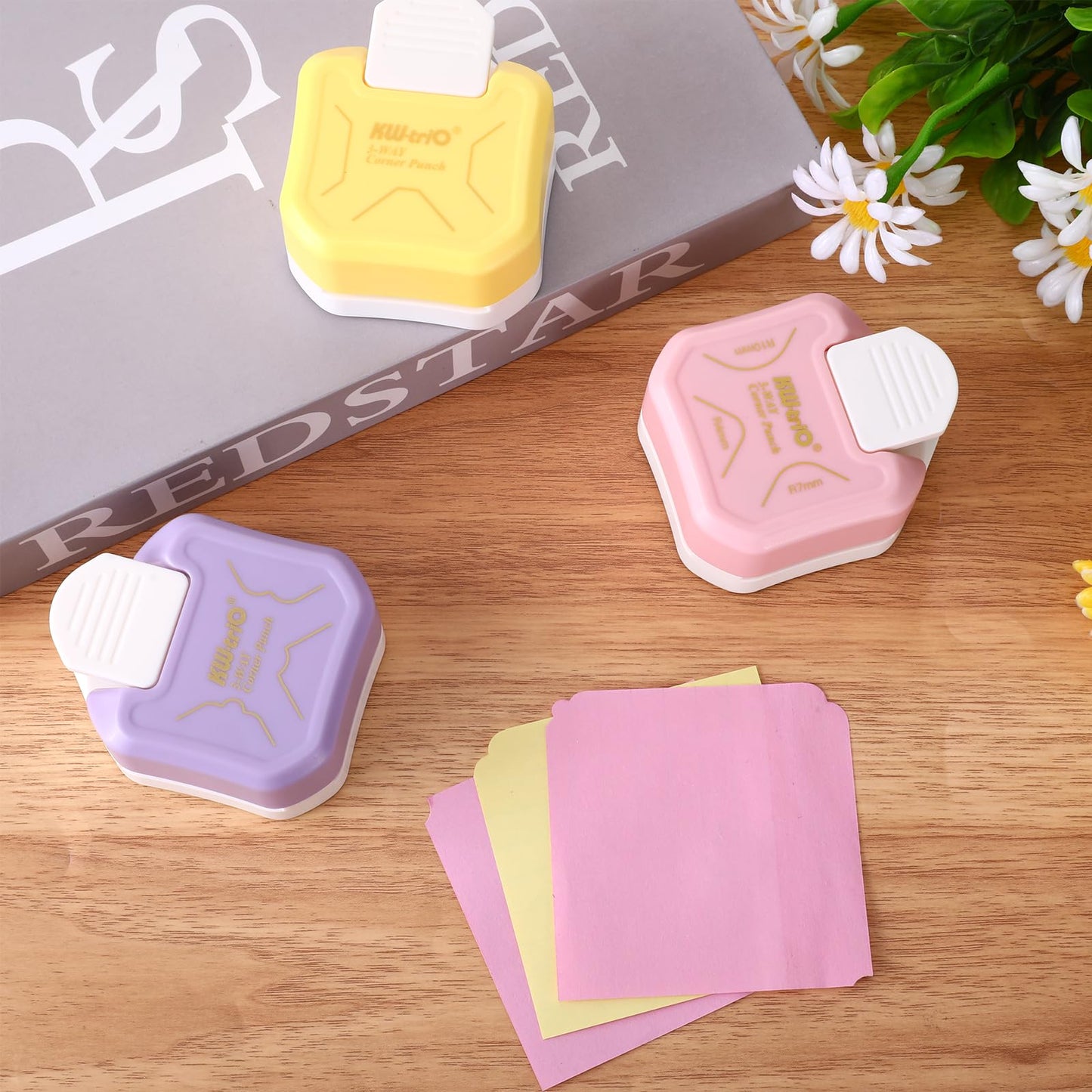 3 Pcs Corner Rounder Punch 3 in 1 Paper Corner Cutter Three Way Corners Cutter (Rounder+Beauty Shape+Chamfer Edges) for Cardstock Envelope Laminate DIY Card Making Paper Crafts Scrapbook Supplies