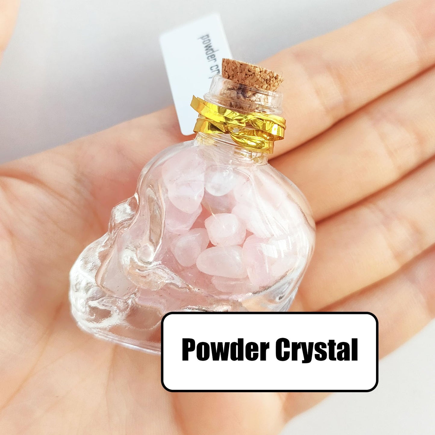 MINELEVEN 24Pcs Crystals and Healing MINI Stones with Skull Spell Jars-Crystal Chakra Stones Cute Glass Bottle-Healing Crystals