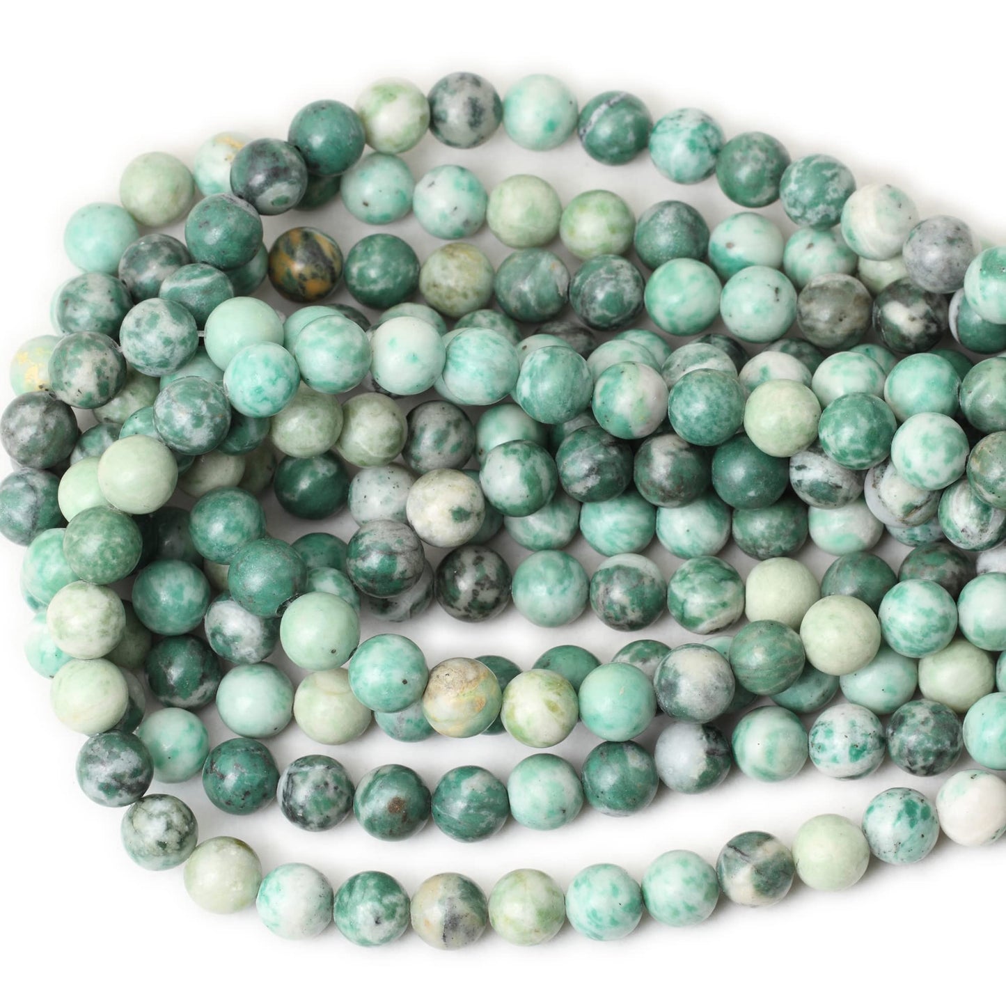 CHEAVIAN 35PCS 10mm Natural Qinghai Jade Gemstone Round Loose Beads for Jewelry Making 1 Strand 15 Inches
