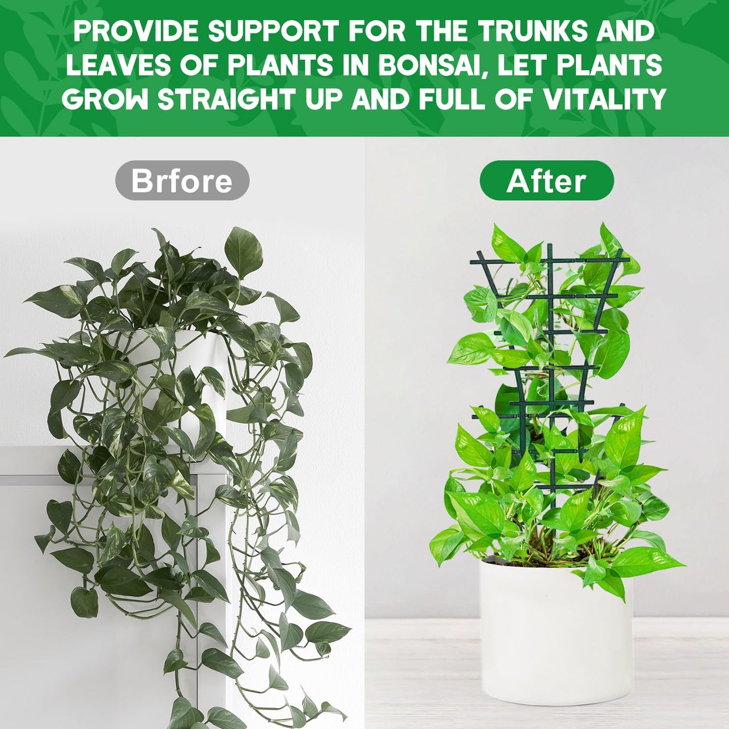 12 Pack Stackable Mini Climbing Plant Trellis for Indoor Potted Plants, Flower Pots Support, Peas, Hoya, Pothos