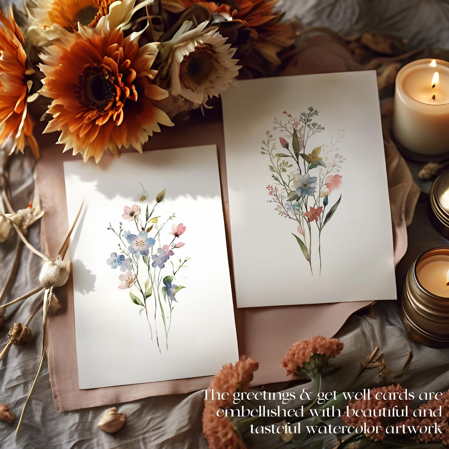 XXINMOH 100 PACK Blank Cards with Envelopes, Blank Greeting Cards 4x6, Beautiful Blank Greeting Cards, Elegant Floral Note Cards with Peel-and-Seal Envelopes, Empty Stationary Set For All Occasions