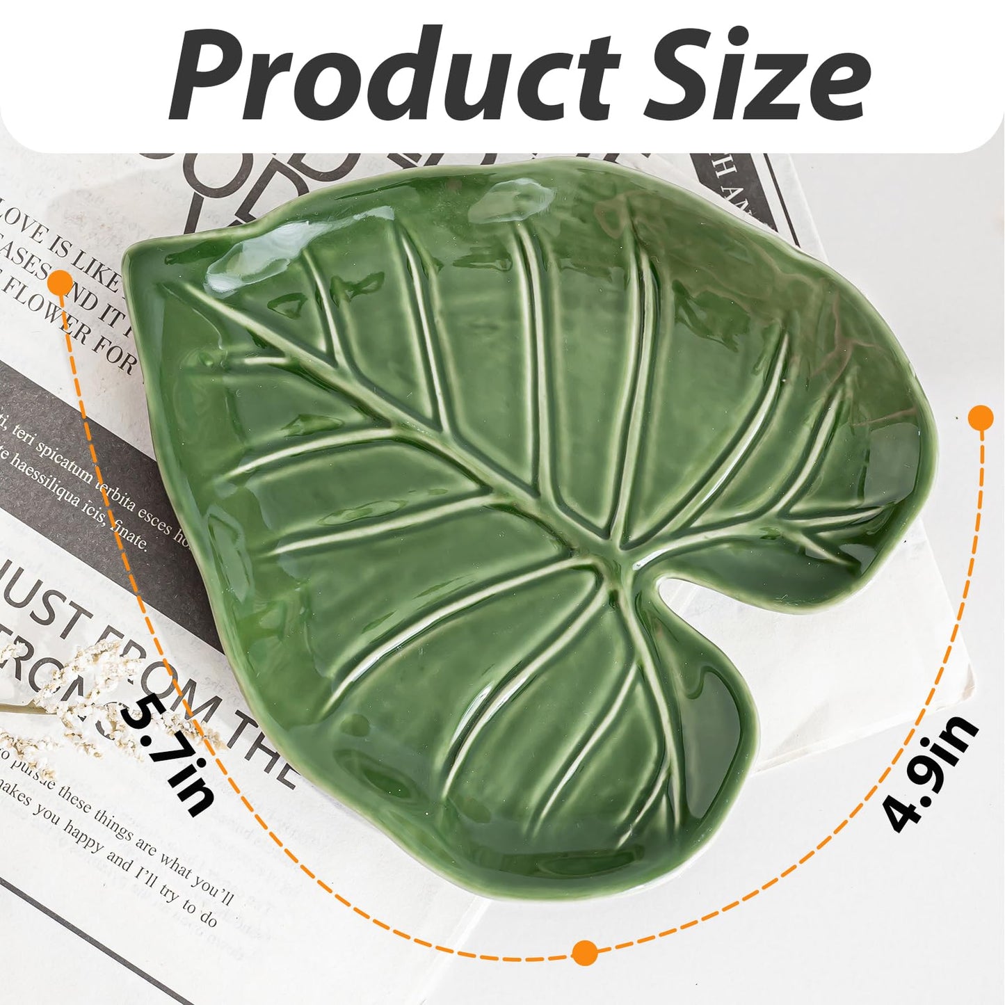 WBXZIXN Spoon Rest for Stove Top, Green Leaf Shaped Spoon Holder, Ceramic Spoon Rest for Kitchen Counter, Cute Spoon Rests Spatula Rest Modern Farmhouse Kitchen Decor