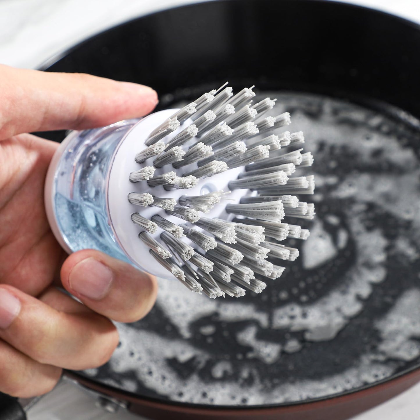 2 Pcs Dish Brushes, Kitchen Scrub Brush,Cleaning Brush, for Dish Scrubber Brush with Soap Dispenser(Gray) Dish Pot Pan Sink Cleaning (2, Gray)