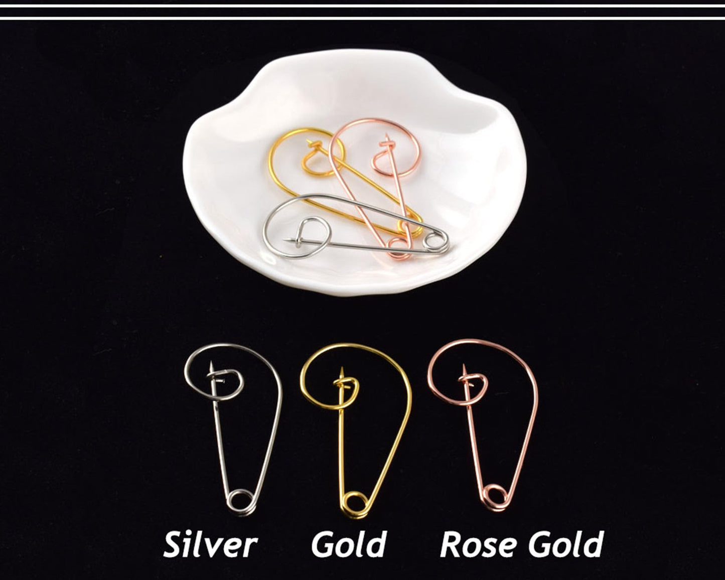 Metal Large Safety pins - 2.2 inch Silver Spiral pin for Blankets Skirts Crafts Kilts Crafts Home Accessories 40pcs (Silver)