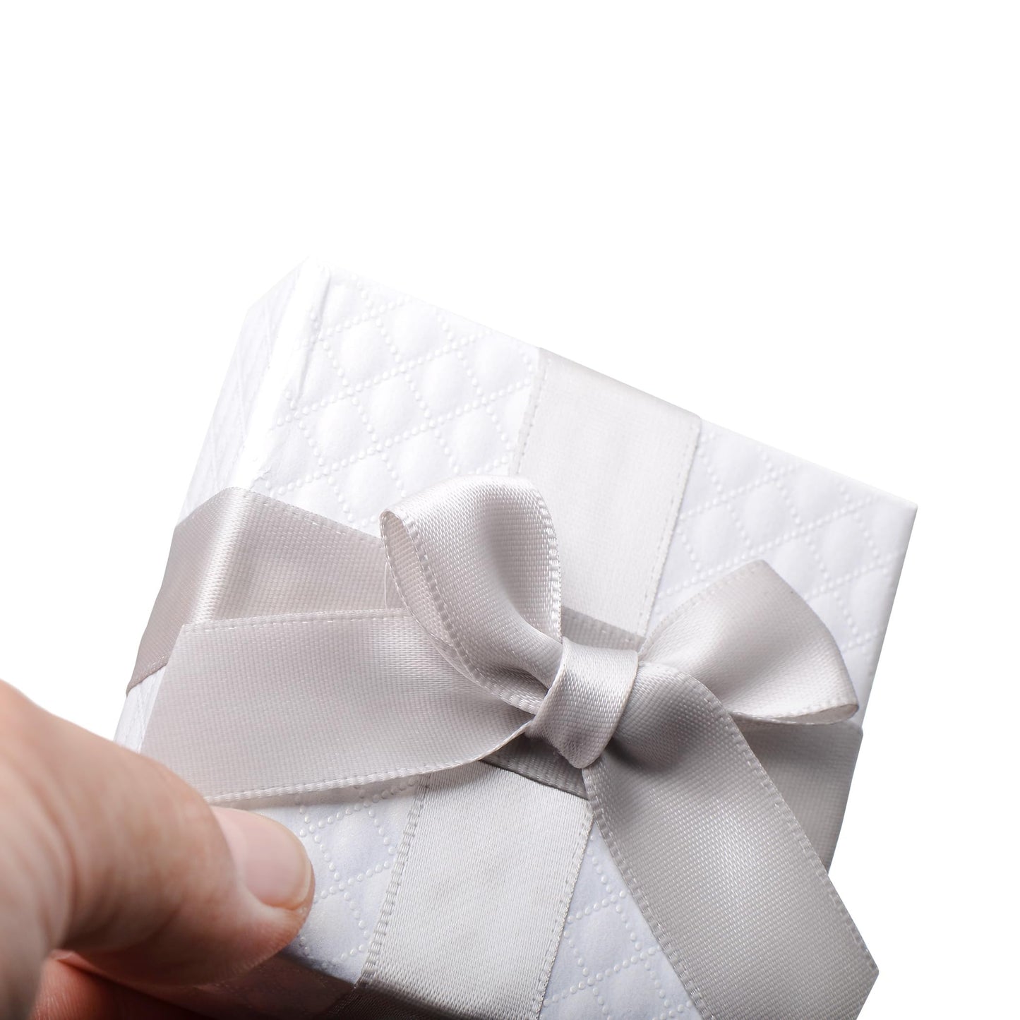Pearl Miner 2.8 x 2.8 x 1.4 Inches Jewelry Gift Boxes with White Ribbon Bow, 6 Pack
