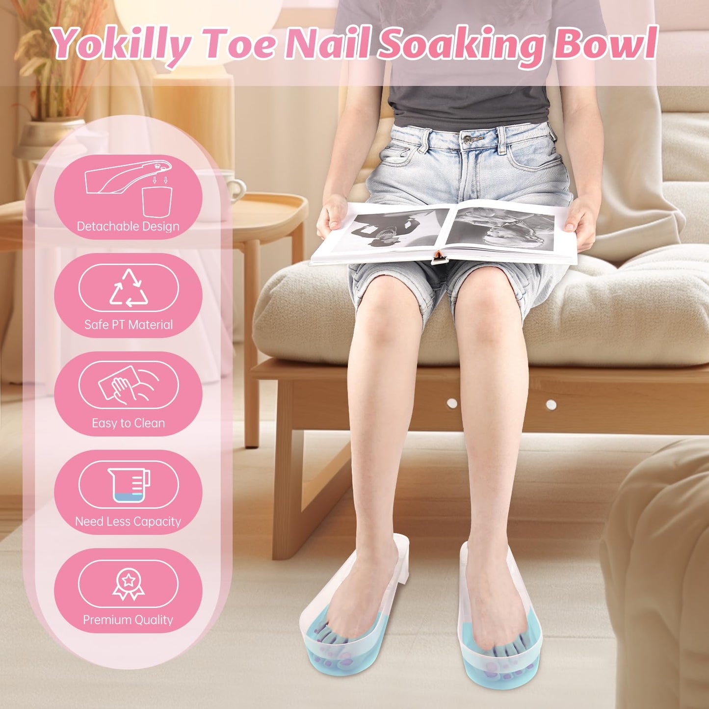 Yokilly Nail Soaking Bowl & Toe Soak Off Bowl
