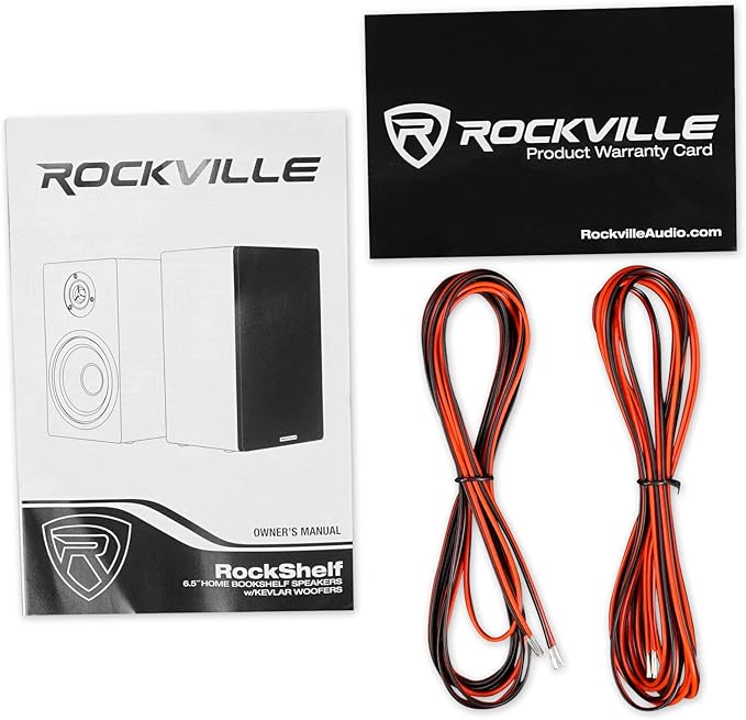 Rockville 2 RockShelf 68W 400w White 6.5" Home Theater Bookshelf Speakers/8 Ohm
