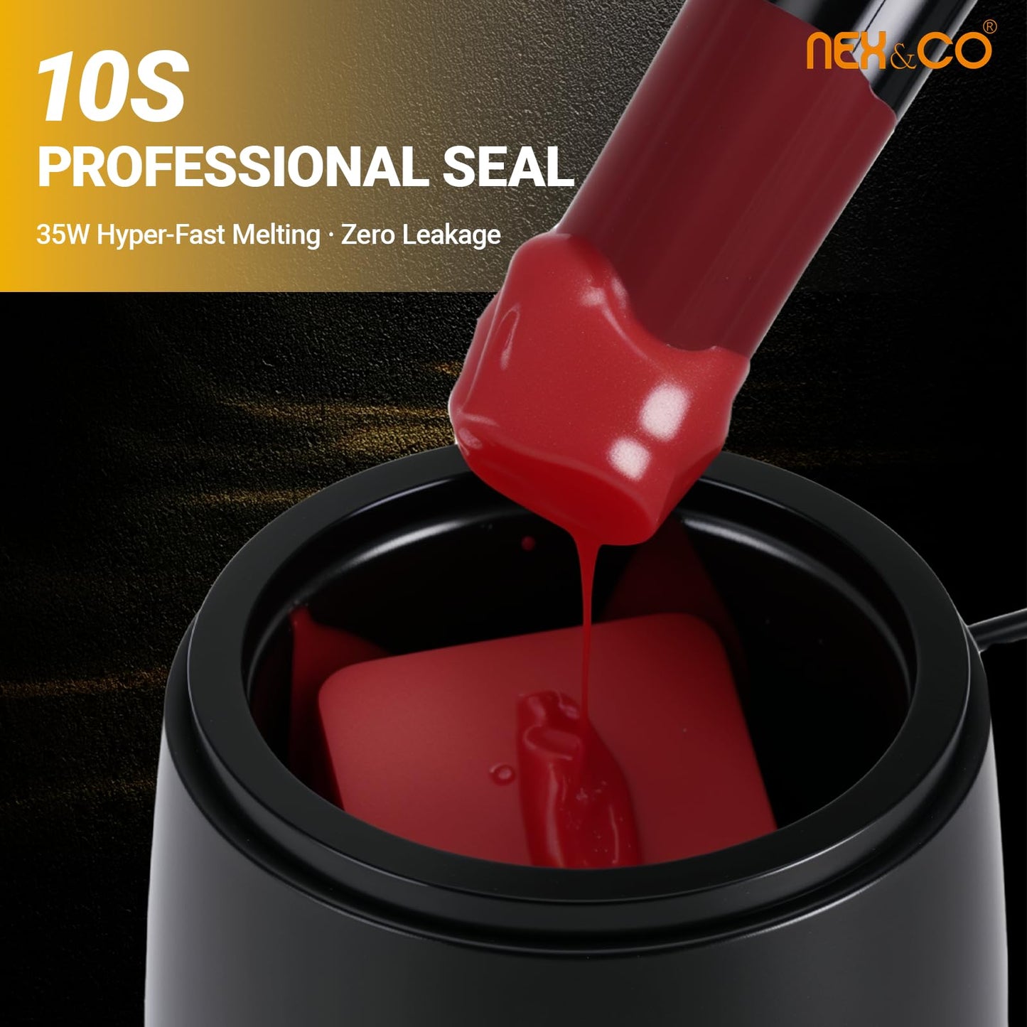 NEX&CO Electric Wax Seal Warmer for Bottle Sealing Beads, Wax Melting Pot, Fast Heating, Temp Control, Bottle Sealer for DIY Whiskey Making, Alcohol Infusion, Home Wine Making & Beer Bottling