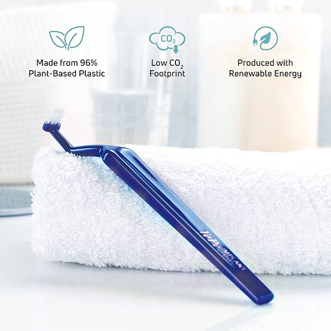 TePe Universal Care Angled Soft-Bristle Toothbrush, Small-Head Orthodontic Toothbrush (Pack of 2)