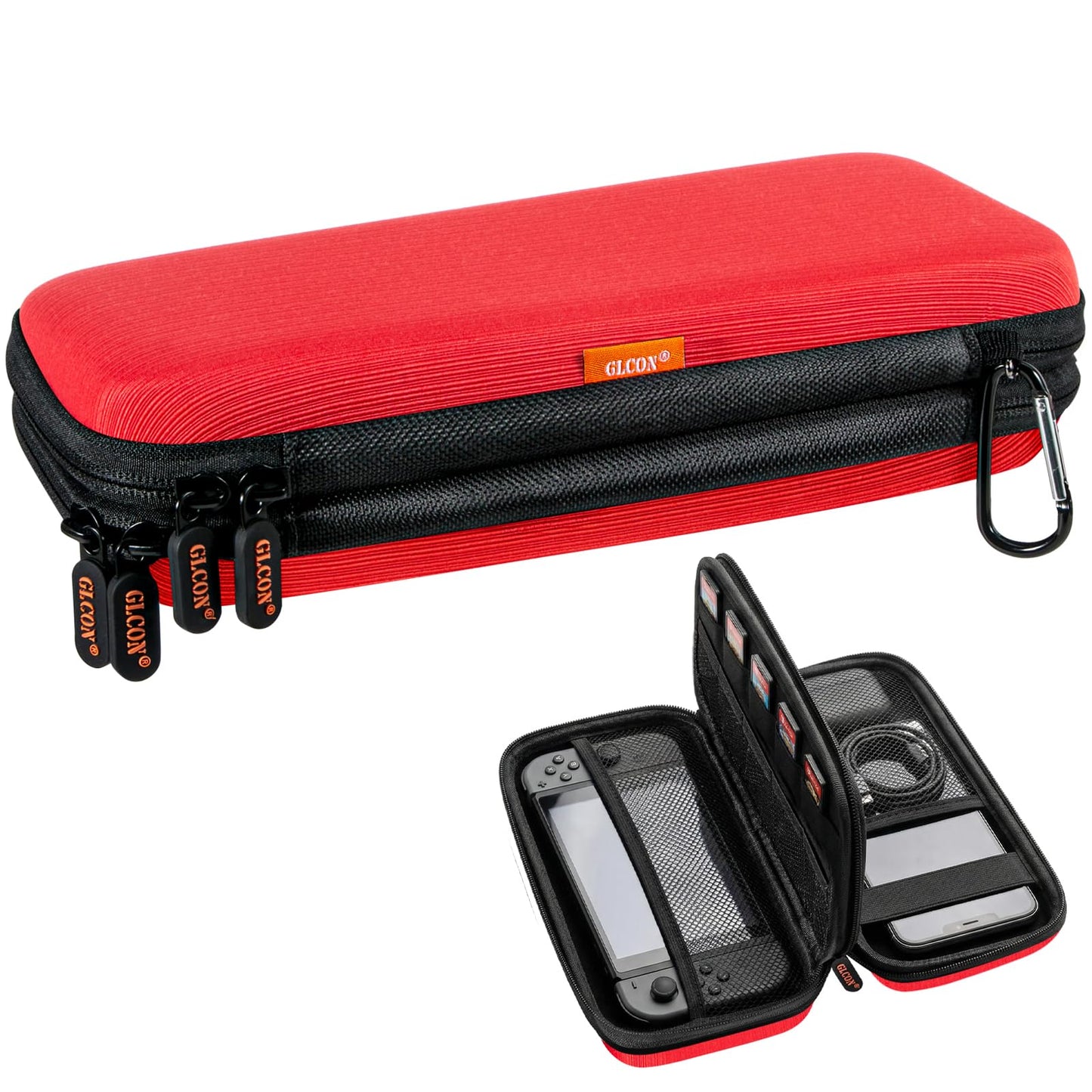 Double-Layer Hard Carrying Case Electronics Organizer - Multi-Pocket Zipper Travel Case Tech Accessories Storage Pouch Bag for Charger, Apple Pencil, Power Bank, Phone, USB Flash Drive, Cord, Cable