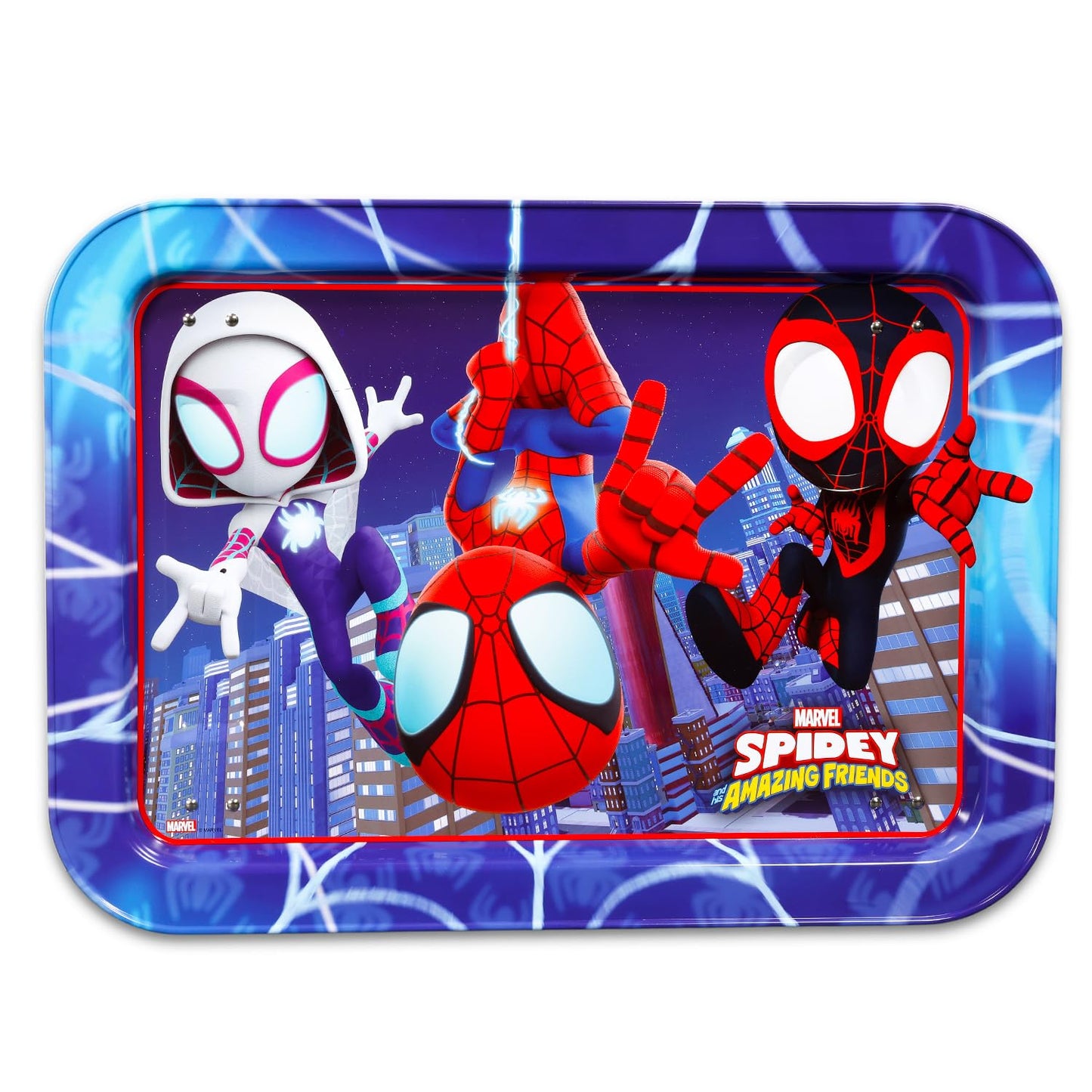 Spidey and His Amazing Friends Lap Desk - Bundle 17" Rectangular Tray with Legs for Eating, Reading, Working Plus Stickers, More | Spiderman Laptop Tray for School, Activities