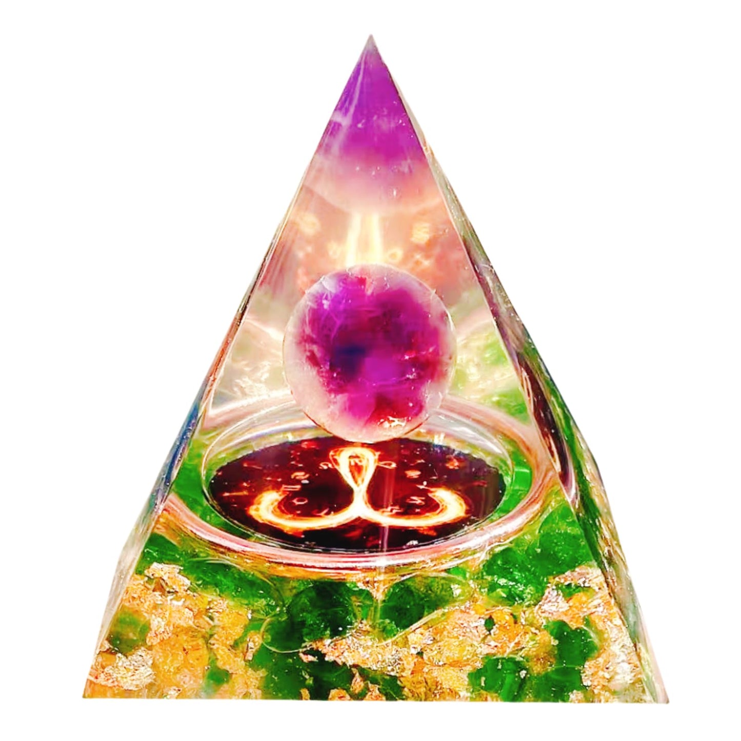 Saefheled Twelve Constellations Aries Orgone Pyramid,Natural Amethyst&Green Glaze Orgonite Crystal Healing Pyramid for Protection Chakra,Unique Constellation Pyramids for Positive Energy,Money Health