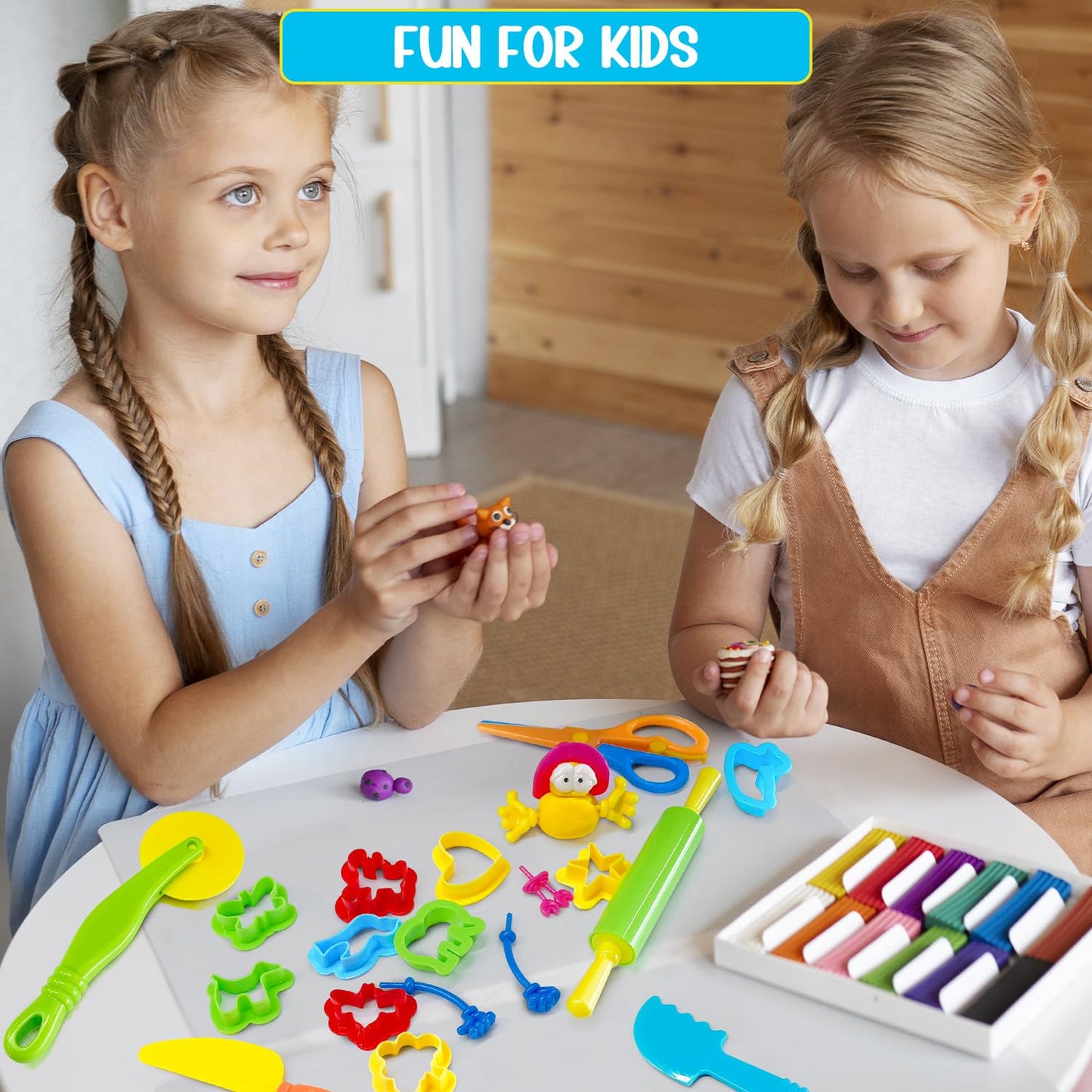 Playdough Tool Kit, 28 Pcs Basic Clay and Dough Tools Starter Set for Kids Ages 3+ Creative Play Accessories with Various Shape Molds & Cutters, Sensory Clay Toys Gifts for Back to School Christmas