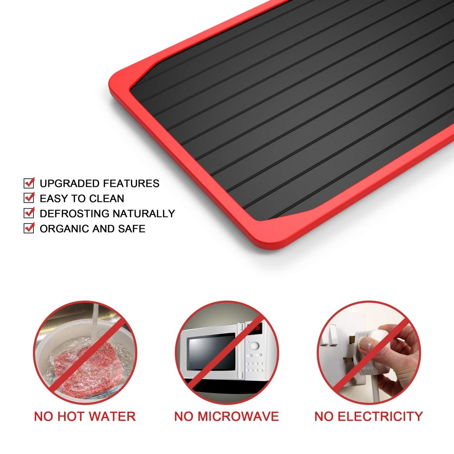 ROYOR Defrosting Plate, Thawing Tray for Frozen Meat Large, Miracle Thaw Defrosting Tray Original, Thawing Plate for Frozen Meat, Rapid thaw defrosting mat Thawing Mat