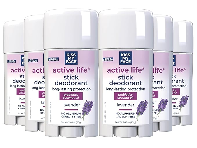 Kiss My Face Active Life Lavender Deodorant Stick, Unisex, 2.48 oz