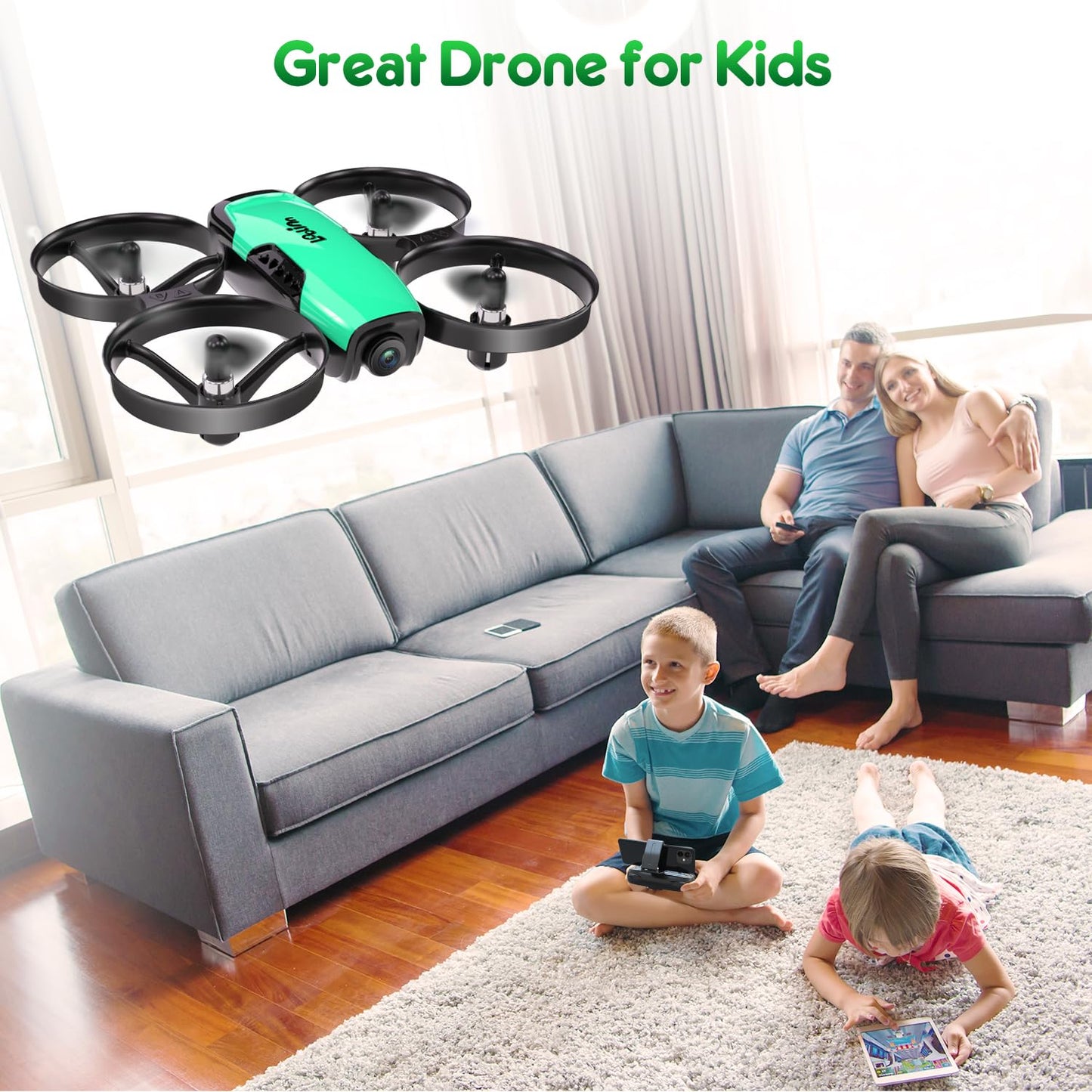 Loolinn | Drone for Kids 8+ Gift with Camera - Mini Drone, Remote Control Quadcopter Drone with 90° Adjustable Camera, Safe for Kids, Photos and Videos, Easy to Fly (Gift for Boys and Girls)