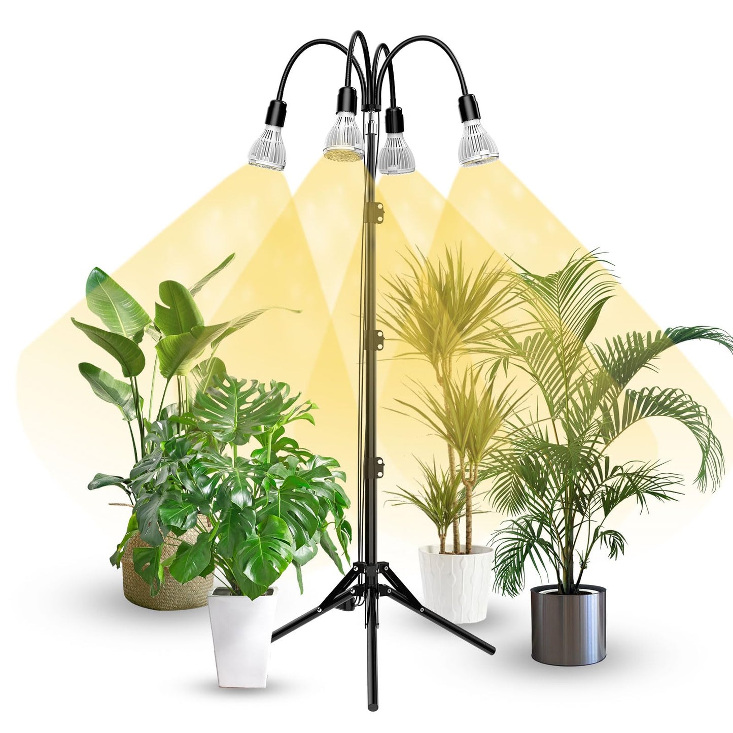 SANSI 120W Grow Light with Adjustable Tripod Stand, Full Spectrum 900W Equiv. LED Floor Plant Light for Indoor Plants, 12,000LM 5000K 660nm Grow Lamp with Replaceable Bulbs for High PPFD Growing