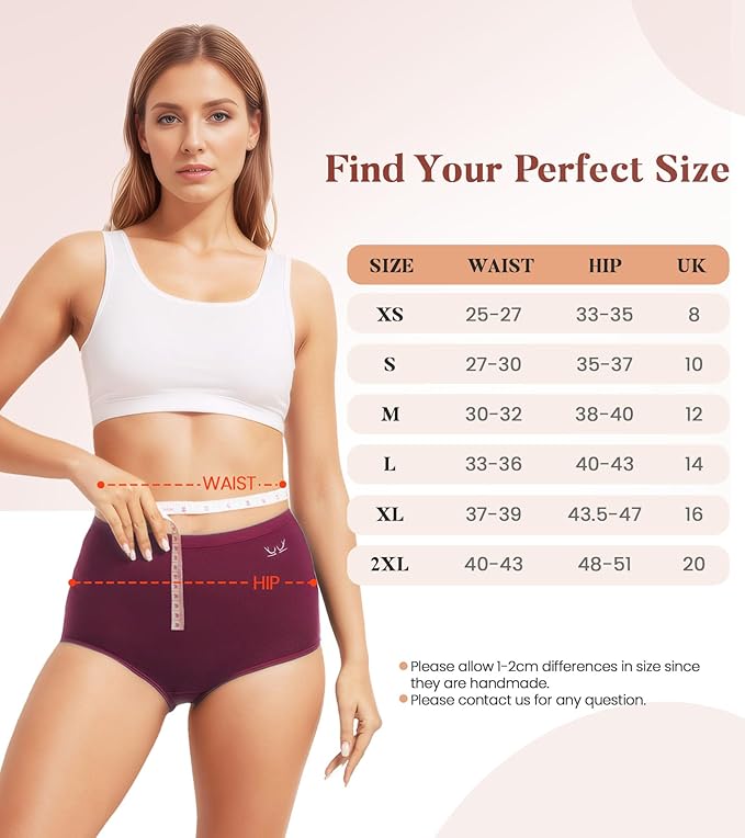 Benirap Period Underwear for Women Heavy Flow Leakproof High Waisted Cotton Panties Postpartum Menstrual Briefs 3 Pack