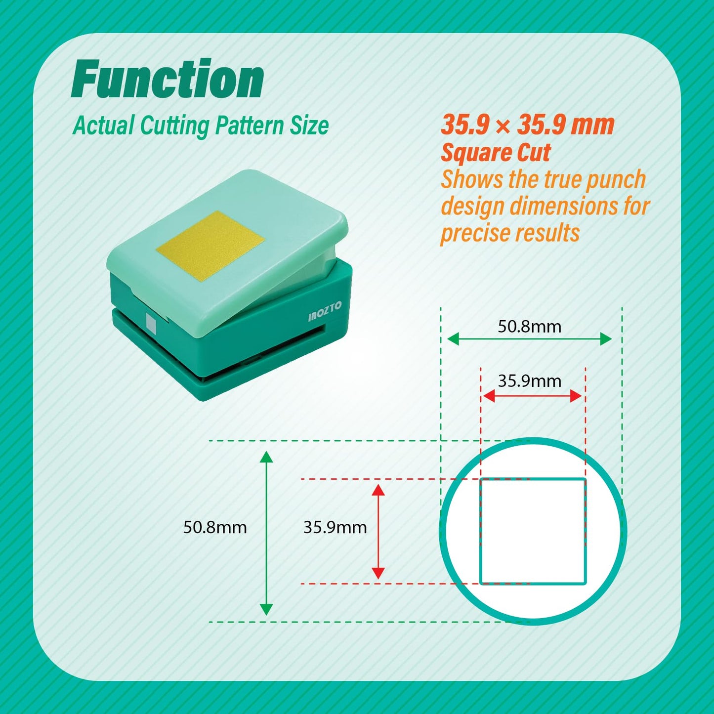 Creative Effort-Saving Kids' Educational Square - Shaped Paper Puncher - 2 inch, Kid-Safe for Art Projects & Home Decoration