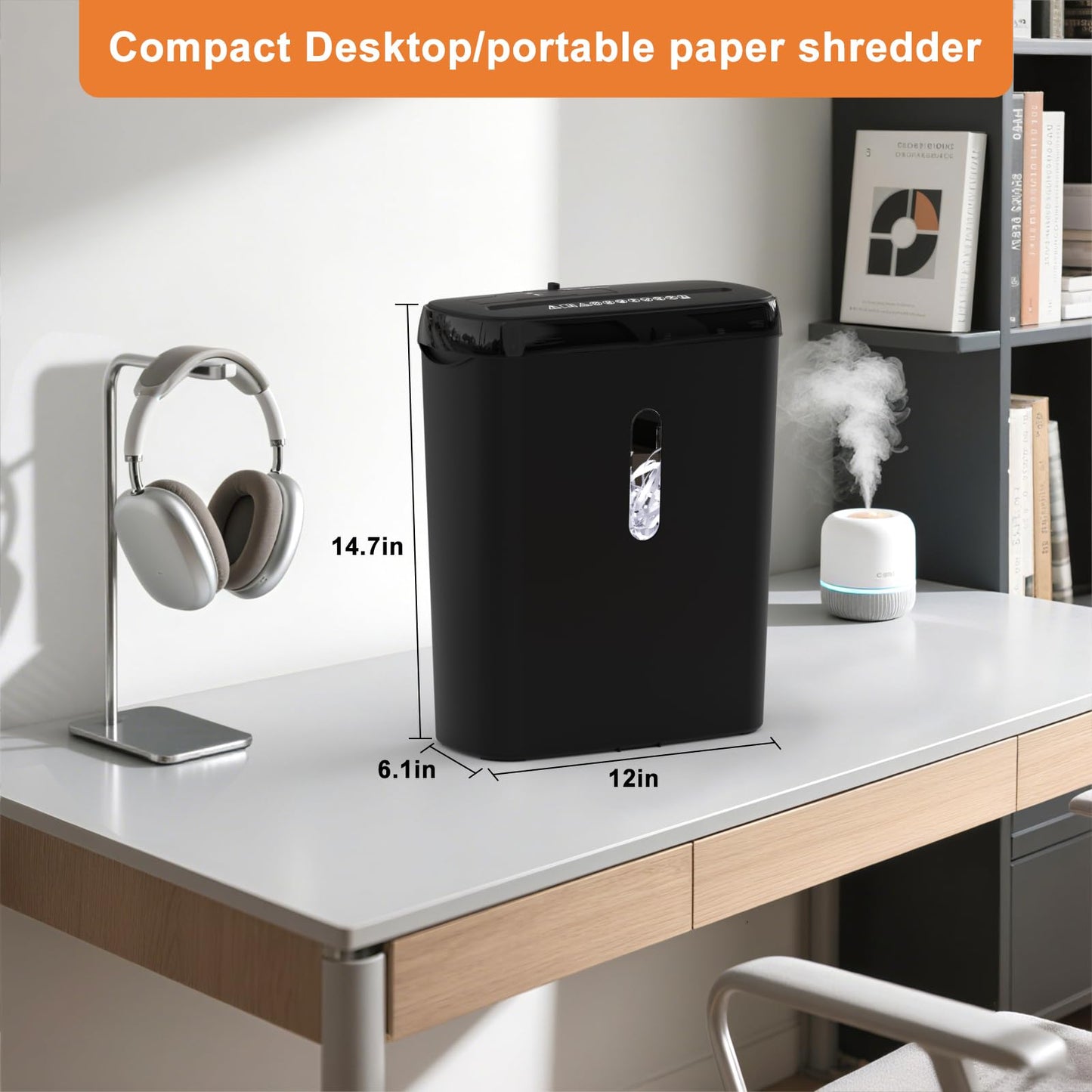 Home Office Paper Shredder,Woolsche 10-Sheet Strip Cut with 3.17-Gallon Basket,P-2 Security Level,CD & Credit Card Shredder,Durable & Fast - Jam Proof System - ETL Certified