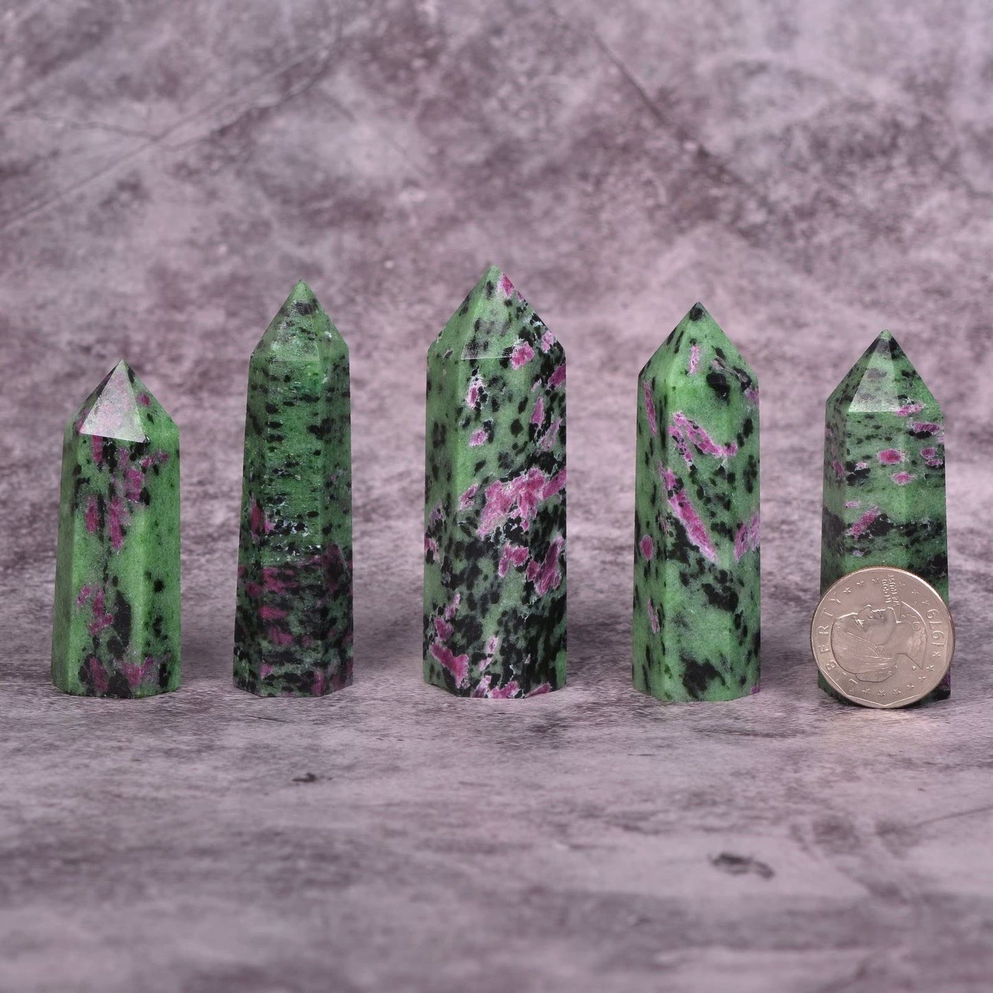 Large Green Ruby Zoisite Crystal Tower Healing Crystal Wand For Spiritual Use Hexagonal Point Reiki Chakra Gemstone Home Office Decor For Gift