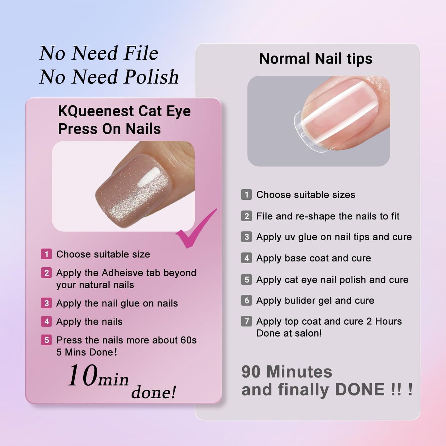 KQueenest Cat Eye Nude Pink Press on Nails Short Square, 30 Pcs Thick Glitter Fake Nails Press ons, Sparkle Bling Acrylic Nails Glue on Short, Shiny Cute False Nails for Women Manicure