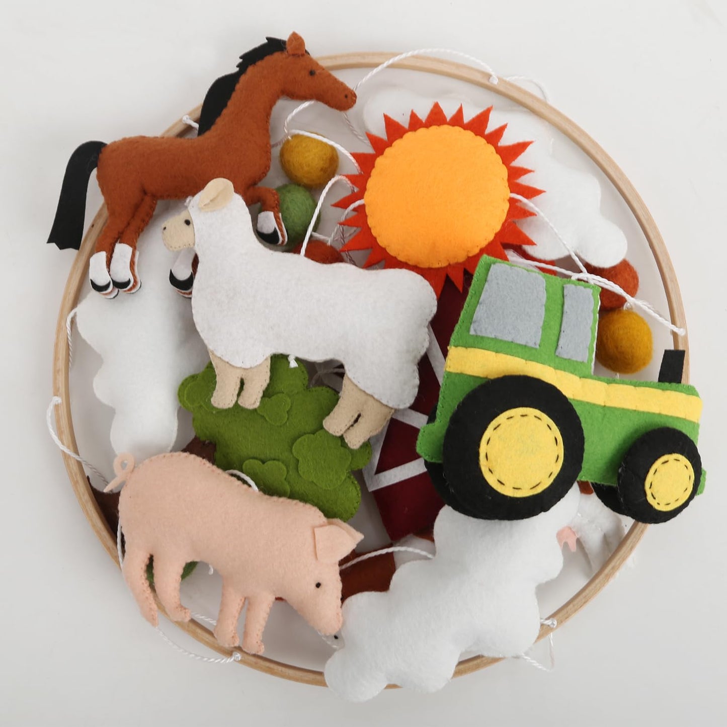 Farm Animal Mobile for Crib - A Colorful Baby Farm Mobile with Animals and barn