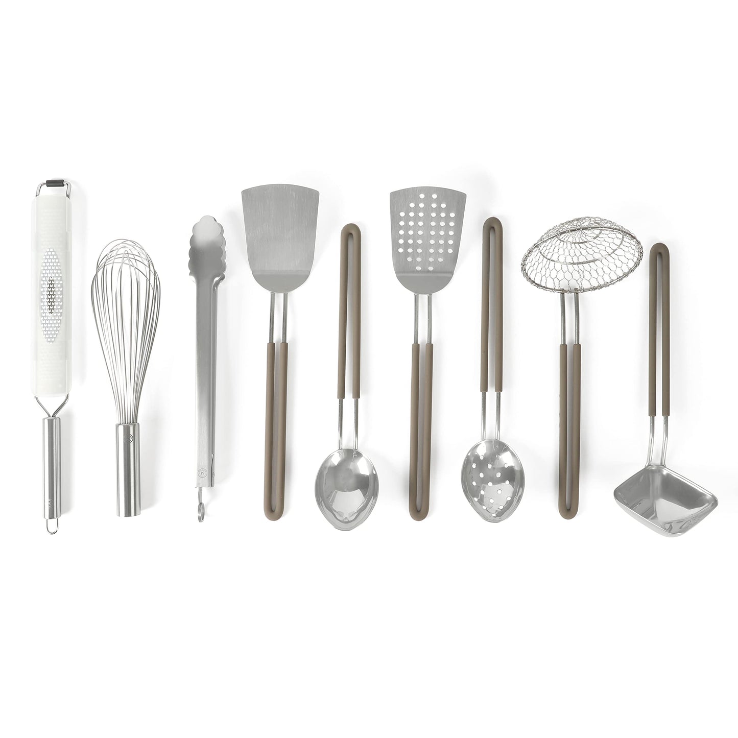Martha Stewart 9-Piece Stainless Steel Kitchen Gadget & Tool Set – Prep and Serve Utensils, Durable & Rust-Resistant, Dishwasher Safe Cooking Accessories