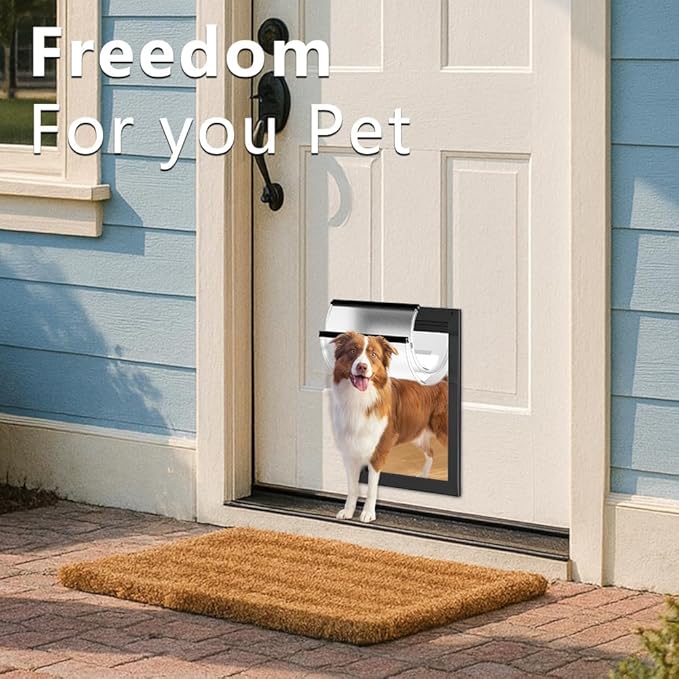 MAVRICPOWER Weatherproof Aluminum Large Dog Door for Door