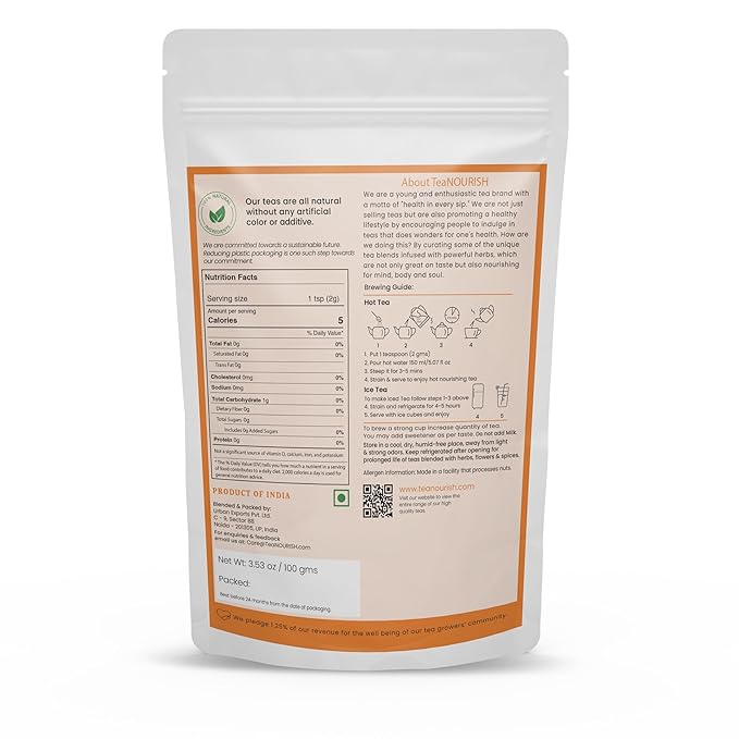 TeaNOURISH Darjeeling Himalayan Green Tee | Loose Leaf Tee | Relaxing & Stress Relief Tea | Immune Support | Brew Hot or as an Iced Tea - 3.53oz/100g