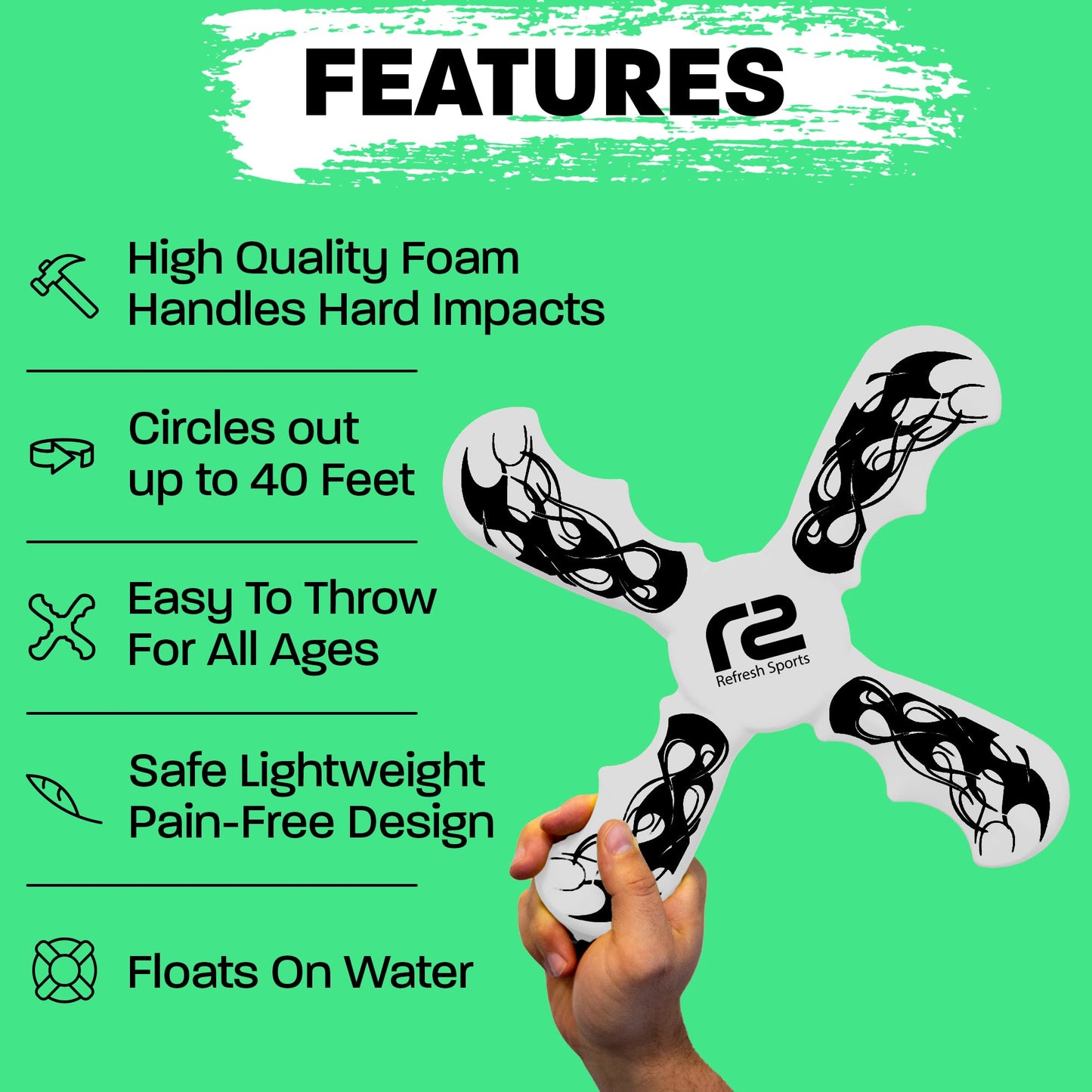 Boomerang for Kids - It Really Does Fly Back - Fun & Easy to Use Toy for Boys & Girls - Soft Foam Design Allows for Safe Play & Great Beginner Toy Gift Idea for Boys - Birthday Gift Ideas Stuffers