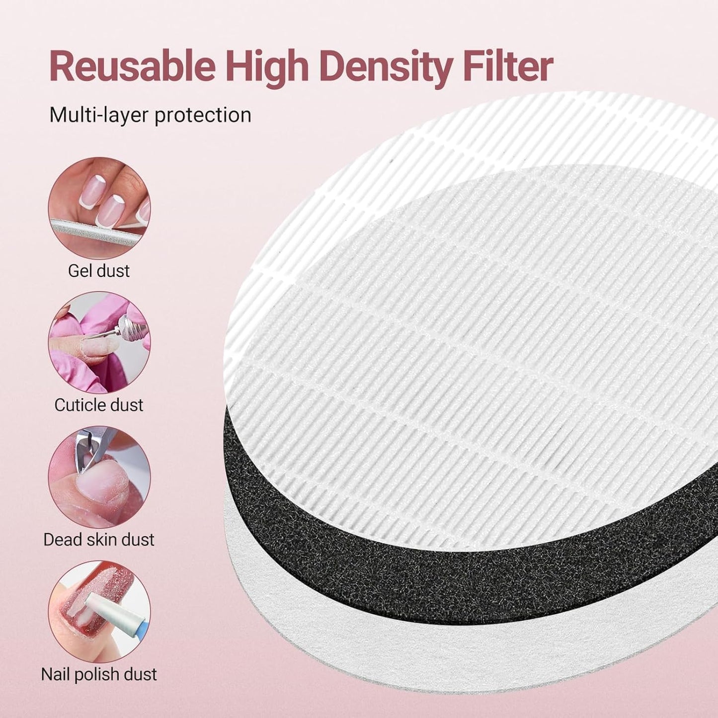 YLYYCC 2 in 1 Nail Dust Collector Quiet, 5000RPM Vacuum Fan Extractor with Reusable Filter & 30000RPM Electric Nail Drill File Professional with 6 Bits - Home/Salon Use, Pros Tech & Beginners