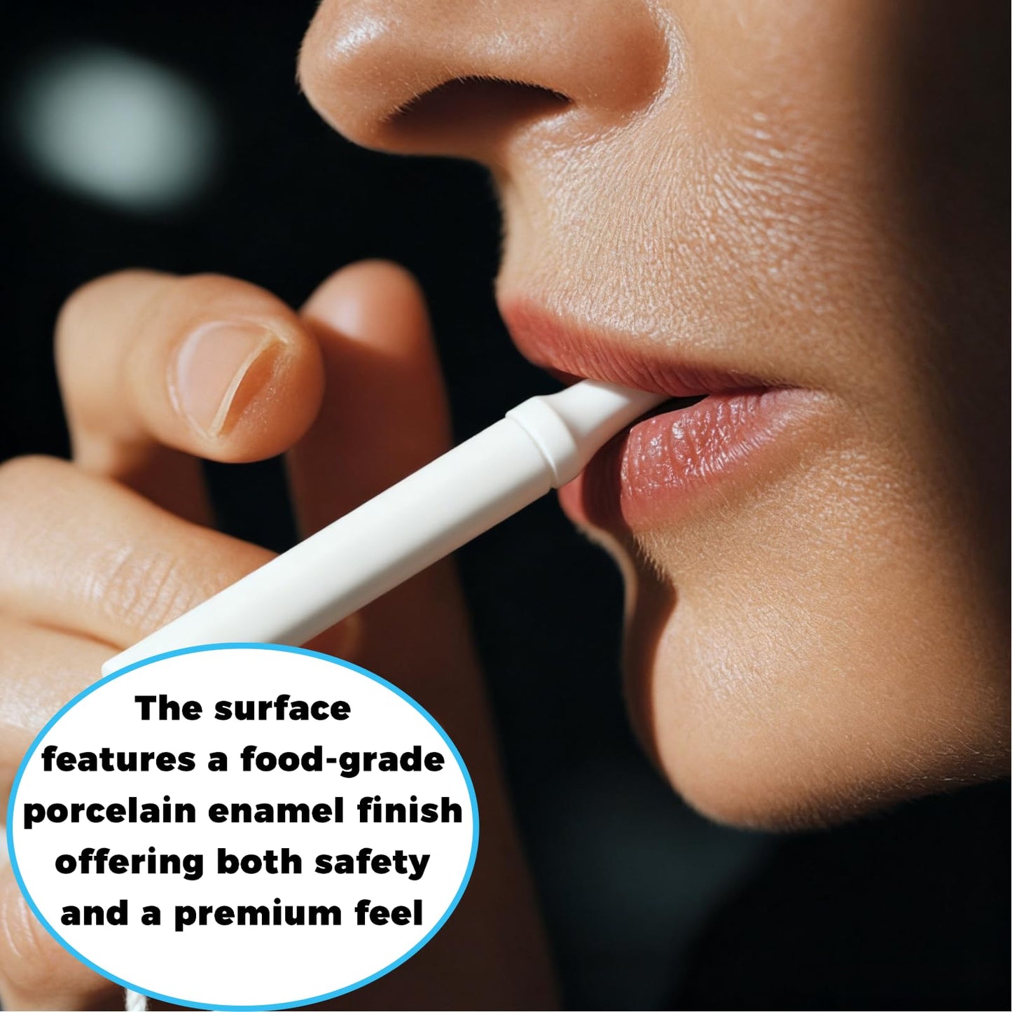 LAMKHOO Breathing Necklace to Quit Smoking and Vaping with Refillable Mint Pods, Stop Smoking Aids Fidget Necklace, Smokeless Inhaler for Adults with Enameled Surface, Includes 3 Mint Cotton Cores