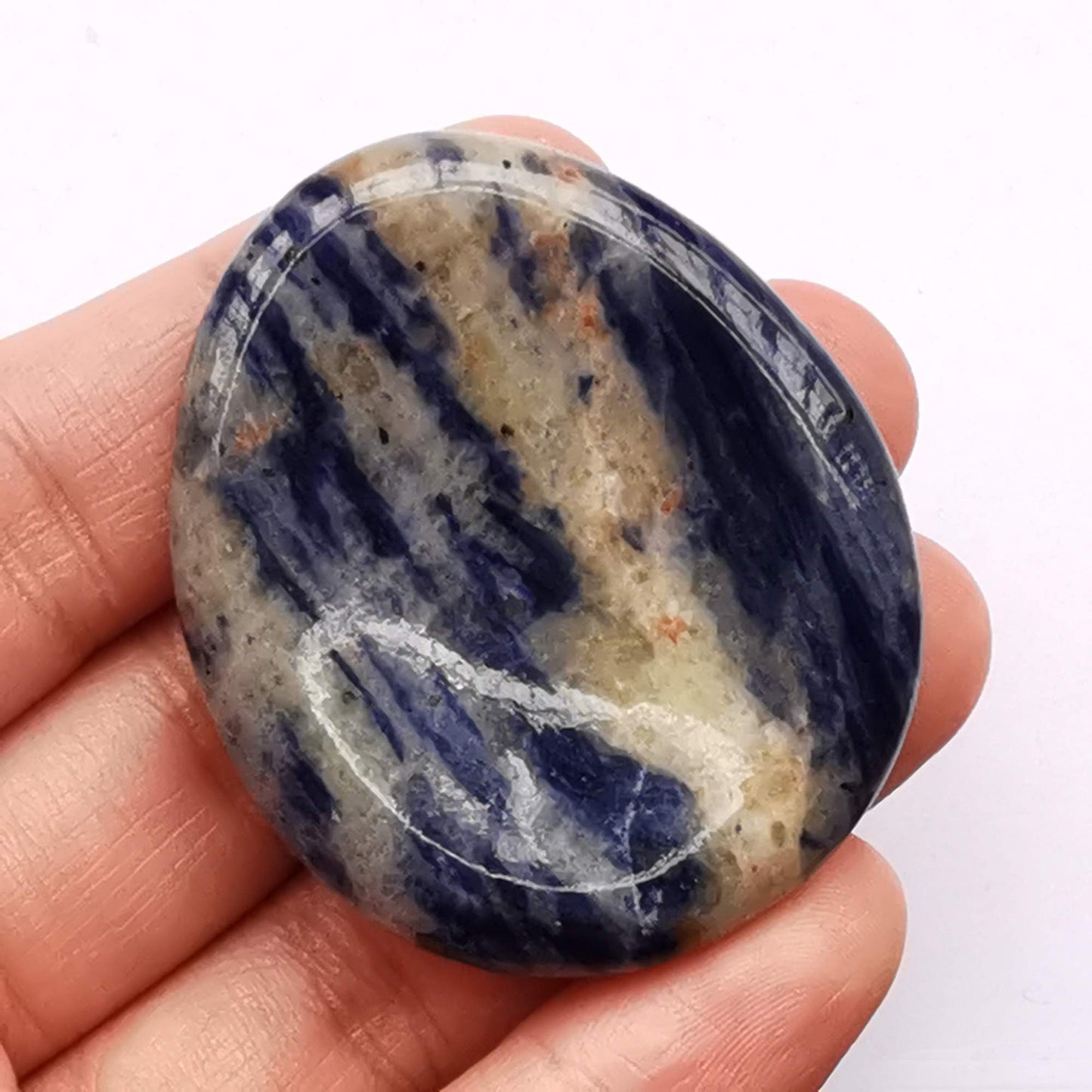 Bacatgem Natural Sodalite Water Drop Chakra Thumb Worry Stone,Stress Relax Healing Reiki Crystal Pocket Palm Stones