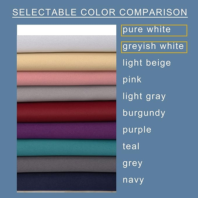 Pickluc Blackout Curtains 45 Inches Long 2 Panels, Room Darkening Tiers with Rod Pocket, Short Black Out Curtain for Small Window, 42" Wide and 45" Length, Set of Two, Greyish White.