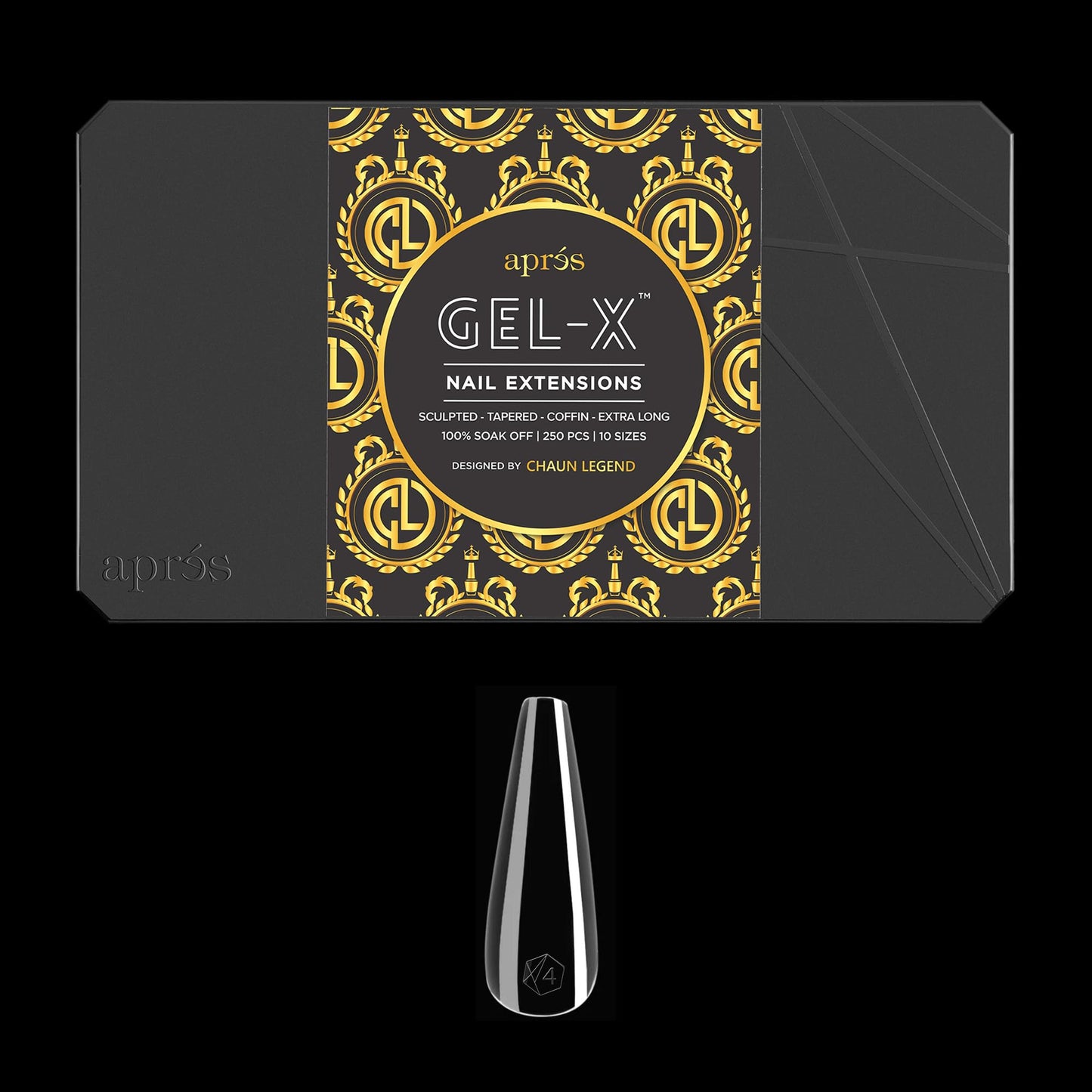 Chaun Legend x Apres Nail Gel-X Sculpted Stiletto Extra Long Box of Tips | 250 Gel-X Tips | Premium Quality | 10 Sizes 0-9 | No Size 00 Included | 2022 Version