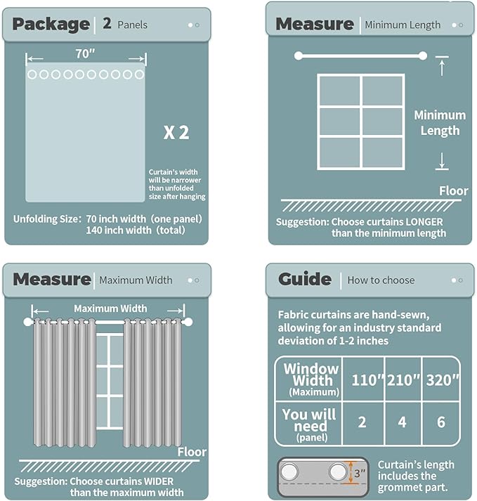 BGment Blackout Curtains for Bedroom - Grommet Thermal Insulated Room Darkening Curtains for Living Room, Set of 2 Panels (70 x 63 Inch, Brown)