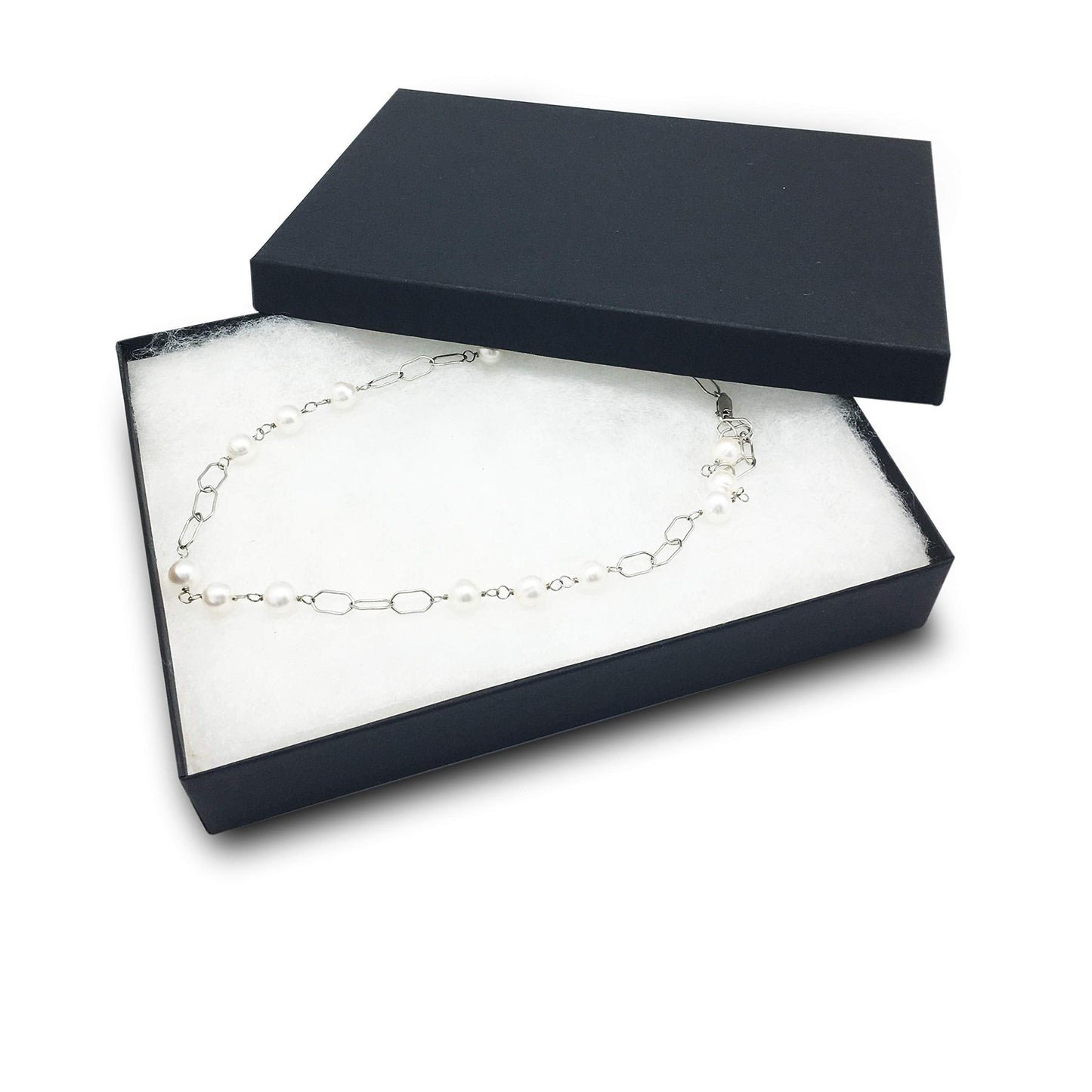TheDisplayGuys - 25-Pack #53 Cotton Filled Cardboard Paper Jewelry Boxes Gift Case - Matte Black (5.4" x 3.9" x 1.0") - for Shipping or Storage