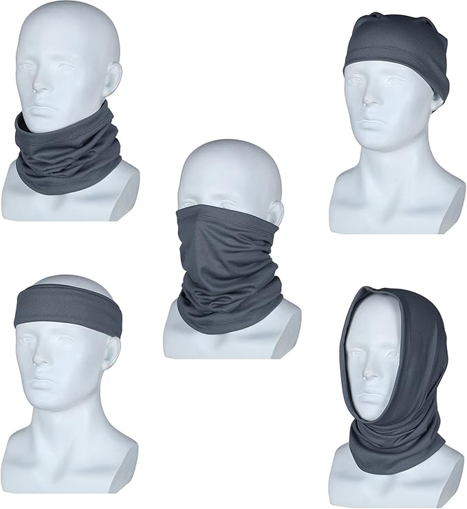 Geyoga 6 Pieces Winter Face Mask for Men UV Protection Mask Sunscreen Breathable Windproof Neck Gaiters Scarf Fishing Cycling Running (Black, Grey, Royal Blue, Navy, Green, White)