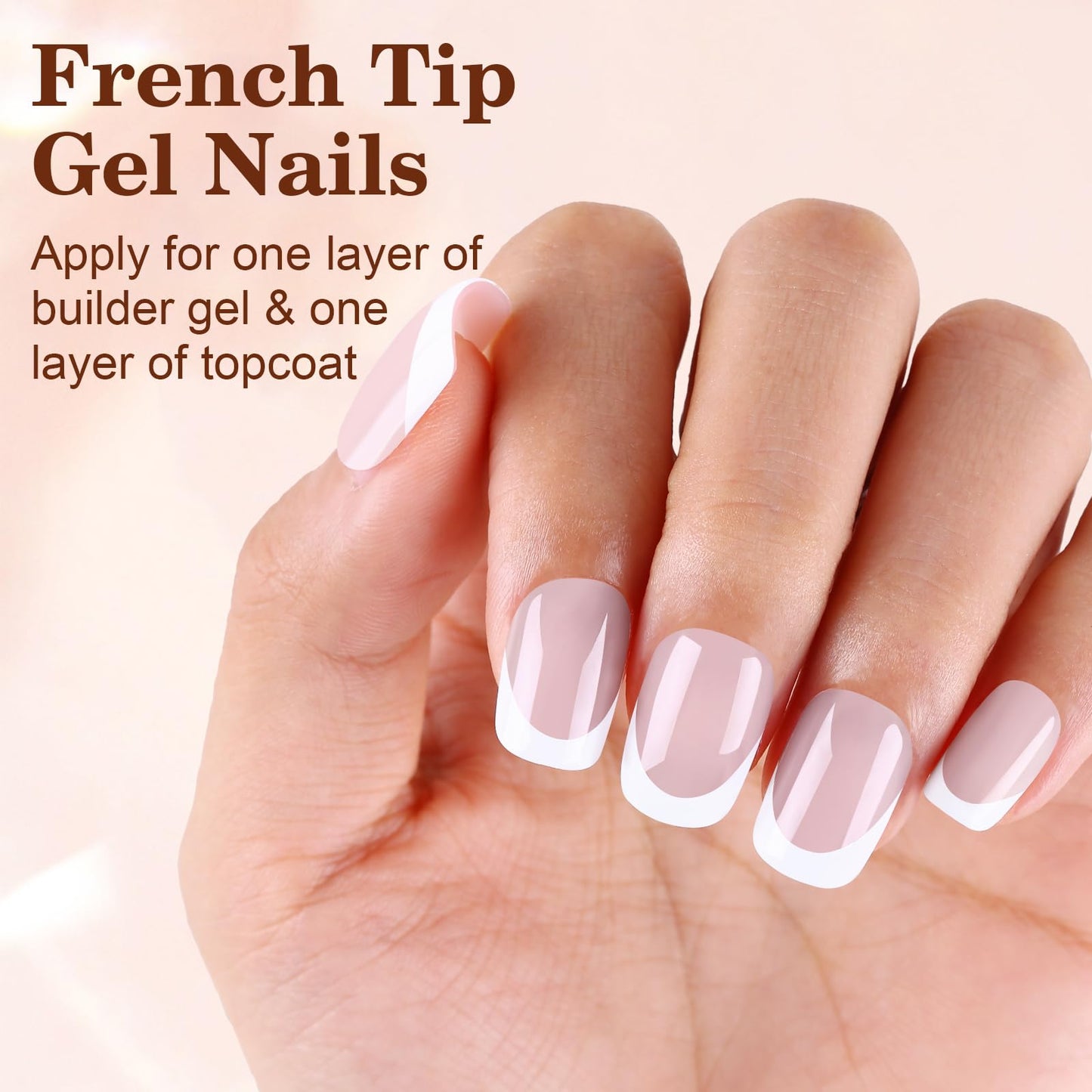 Dsixnails Press on Nails, Soft Gel Nail Tips, Long lasting Acrylic Fake Nails, No Need to File False Nail Tips Extension for Women Girl Nails (DF-zibai-6)