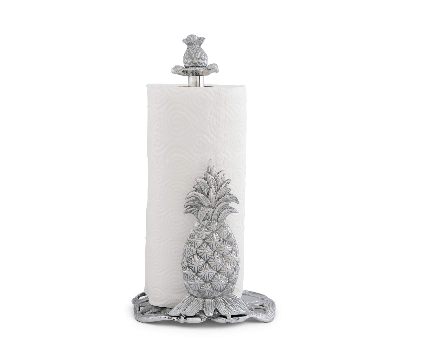 Arthur Court Pineapple Countertop Decorative Paper Towel Holder Aluminum Metal 14.5 inch Standing Tall