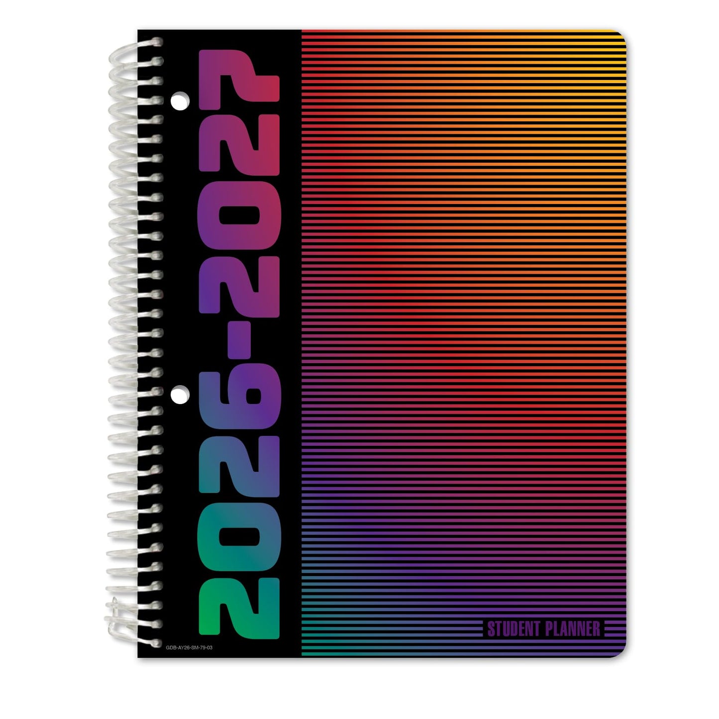 Global Datebooks 2026-2027 Middle & High School Student Planner 7" x 9" - Dated Weekly & Monthly Academic Planner w/Ruler/Bookmark & Stickers, Ideal for Homework, Matrix Style, Spectrum
