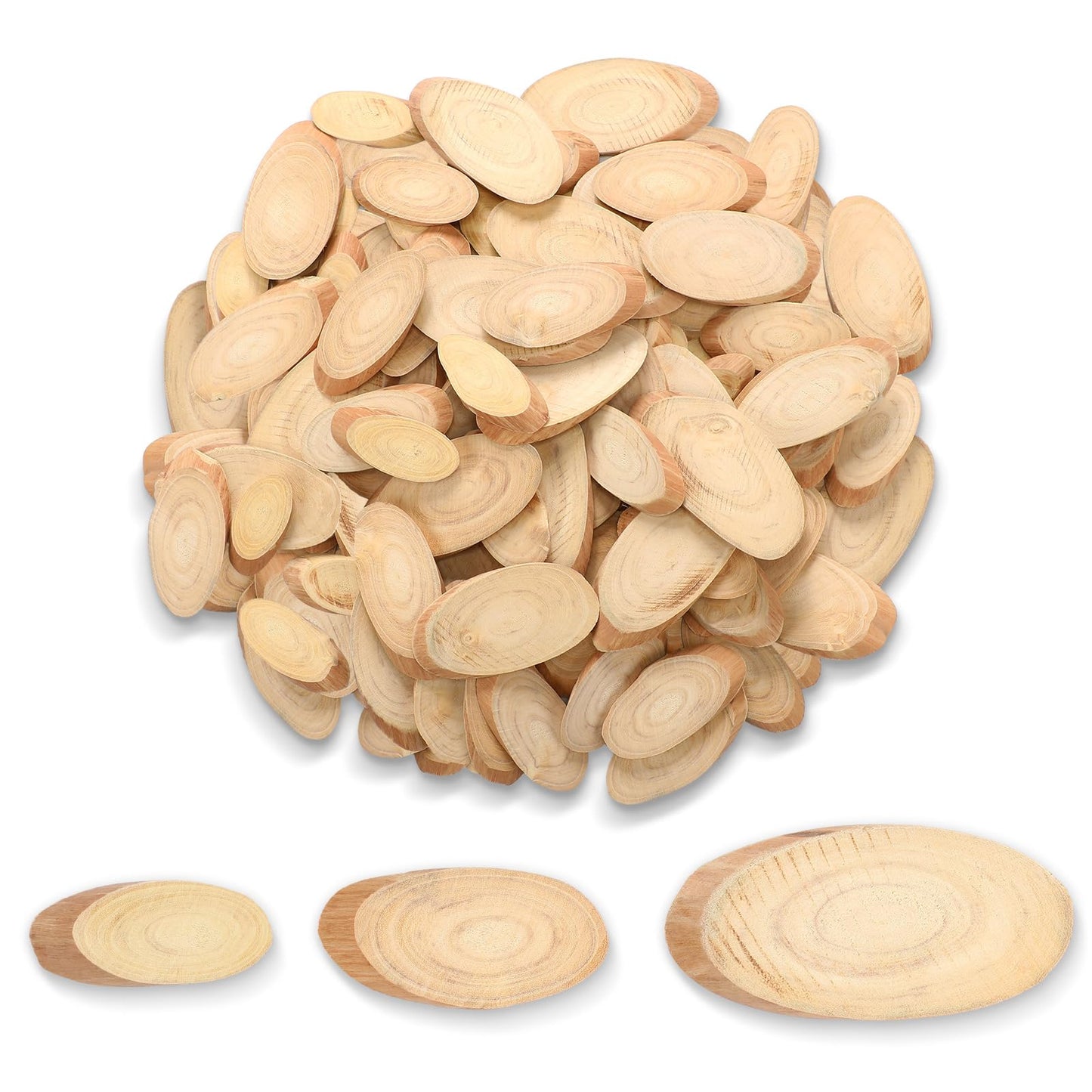 Gerrii 90 Pcs Irregular Natural Driftwood Chips for DIY Dried Wood Strips Oval Wood Chips for Table Decorations DIY Crafts Beach Decorations Card Making Photography Props Home Wedding Party Decor