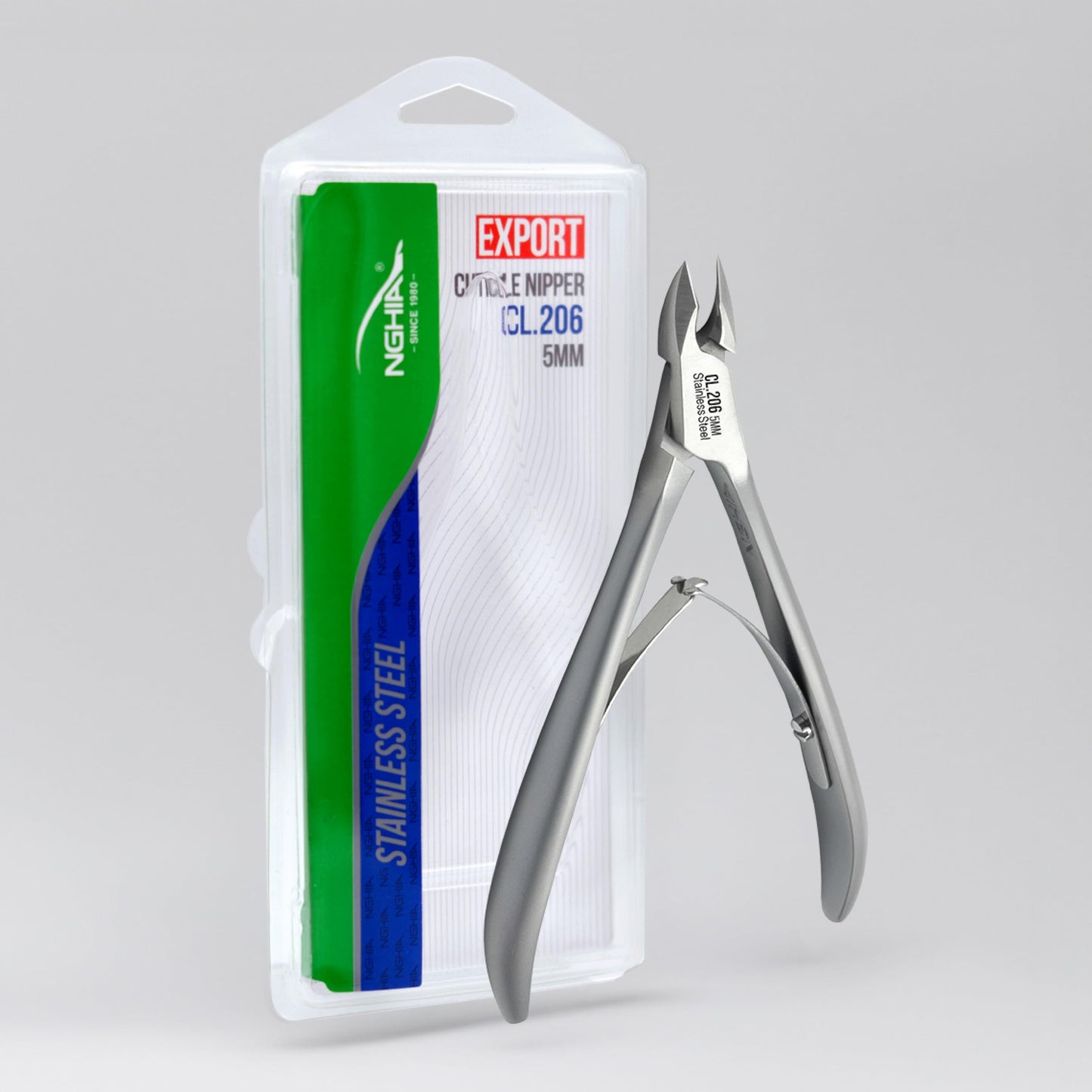 NGHIA Professional Cuticle Nipper CL-206 | Stainless Steel (5MM) | Salon Quality & Surgical Grade | Precision Cuticle Trimmer
